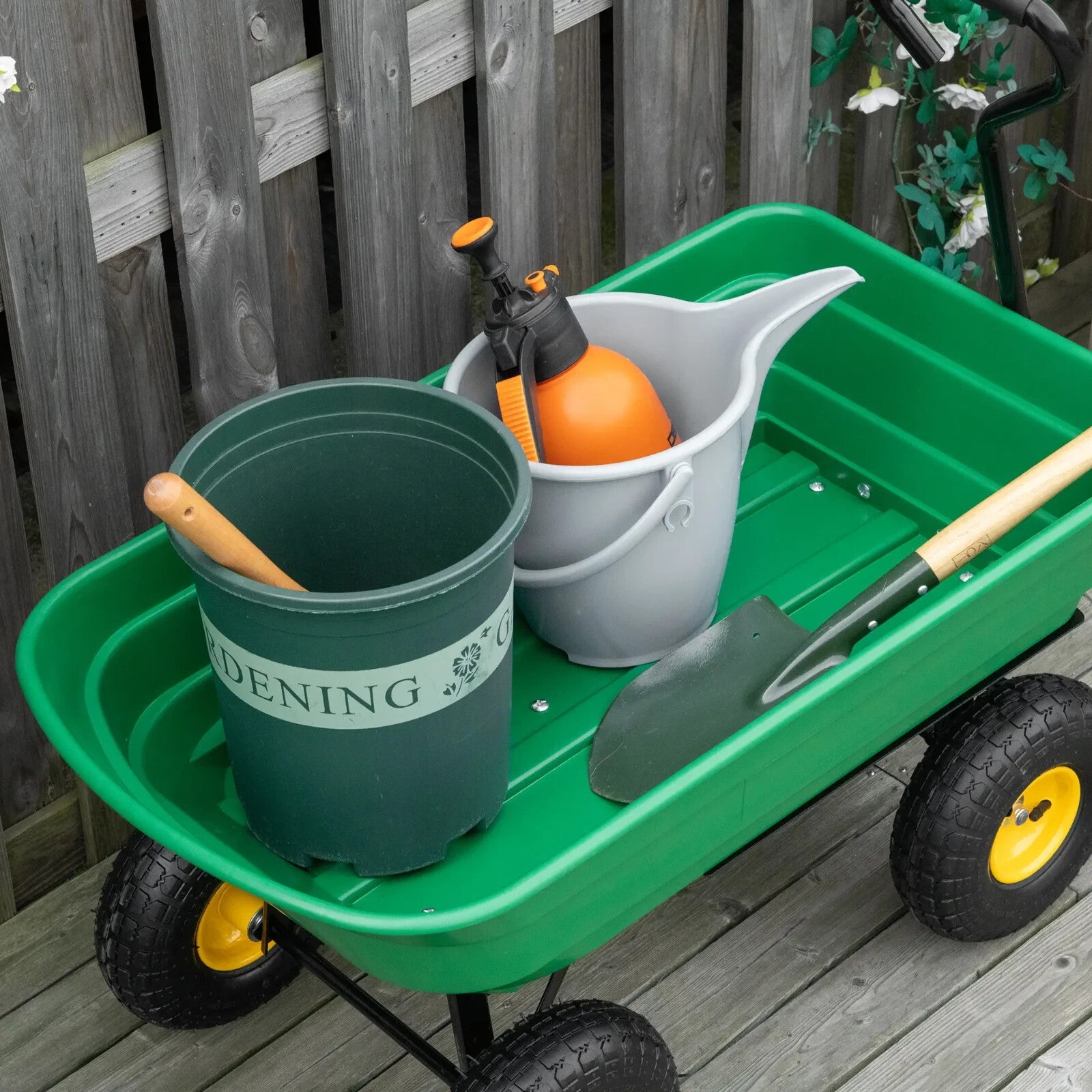 Garden Heavy Duty 4 Wheel Trolley Cart Dump Truck Utility Wheelbarrow Tipper - Home and Garden Furniture Shop - rustic - furniture
