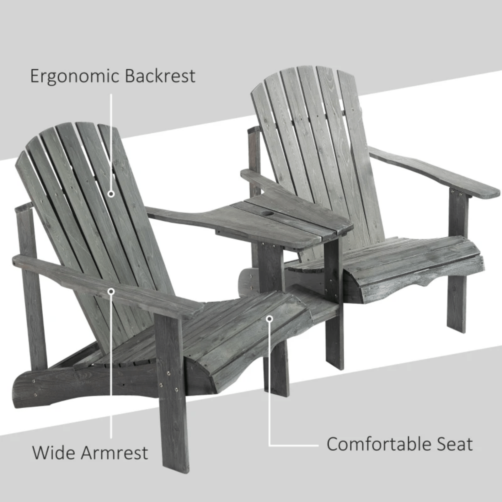 Garden Love Seat Rustic Companion Bench Set 2 Wooden Chairs Outdoor Patio Table - Home and Garden Furniture Shop - #rustic - furniture#