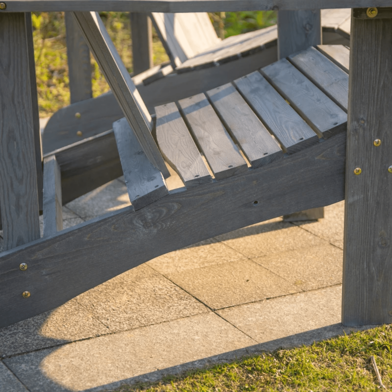 Garden Love Seat Rustic Companion Bench Set 2 Wooden Chairs Outdoor Patio Table - Home and Garden Furniture Shop - #rustic - furniture#