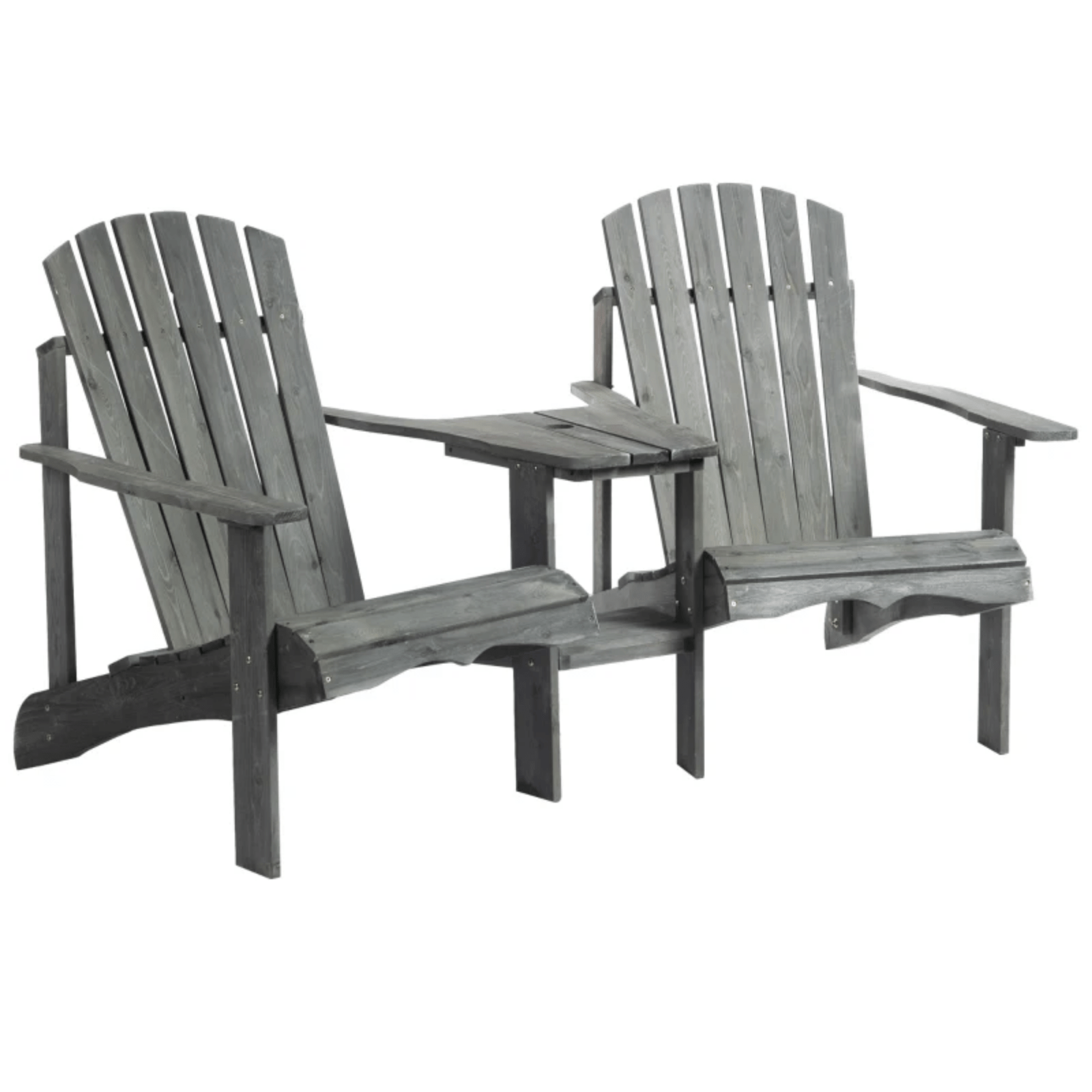 Garden Love Seat Rustic Companion Bench Set 2 Wooden Chairs Outdoor Patio Table - Home and Garden Furniture Shop - #rustic - furniture#