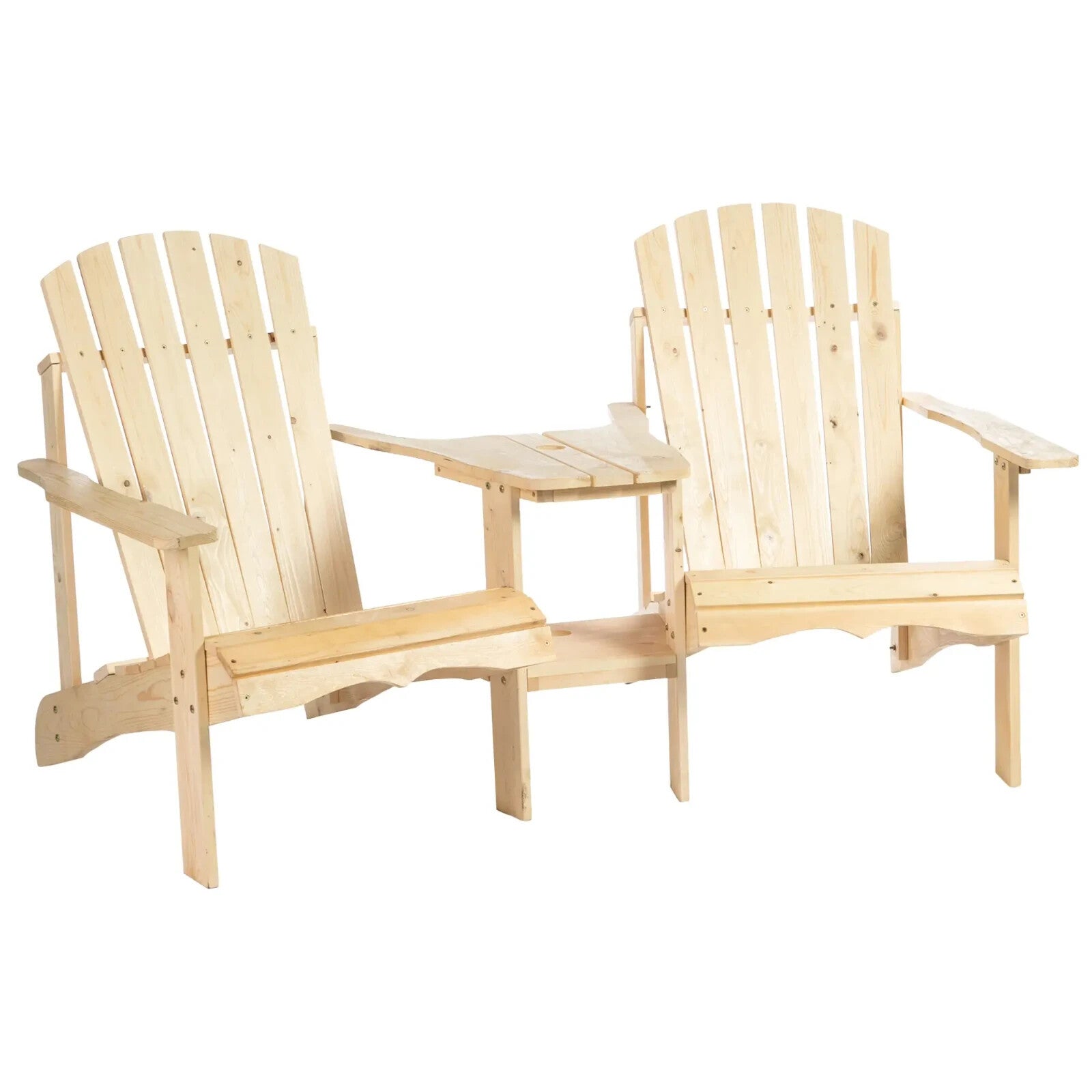 Garden Love Seat Rustic Companion Bench Wooden Set 2 Chairs Outdoor Patio Table - Home and Garden Furniture Shop - rustic - furniture