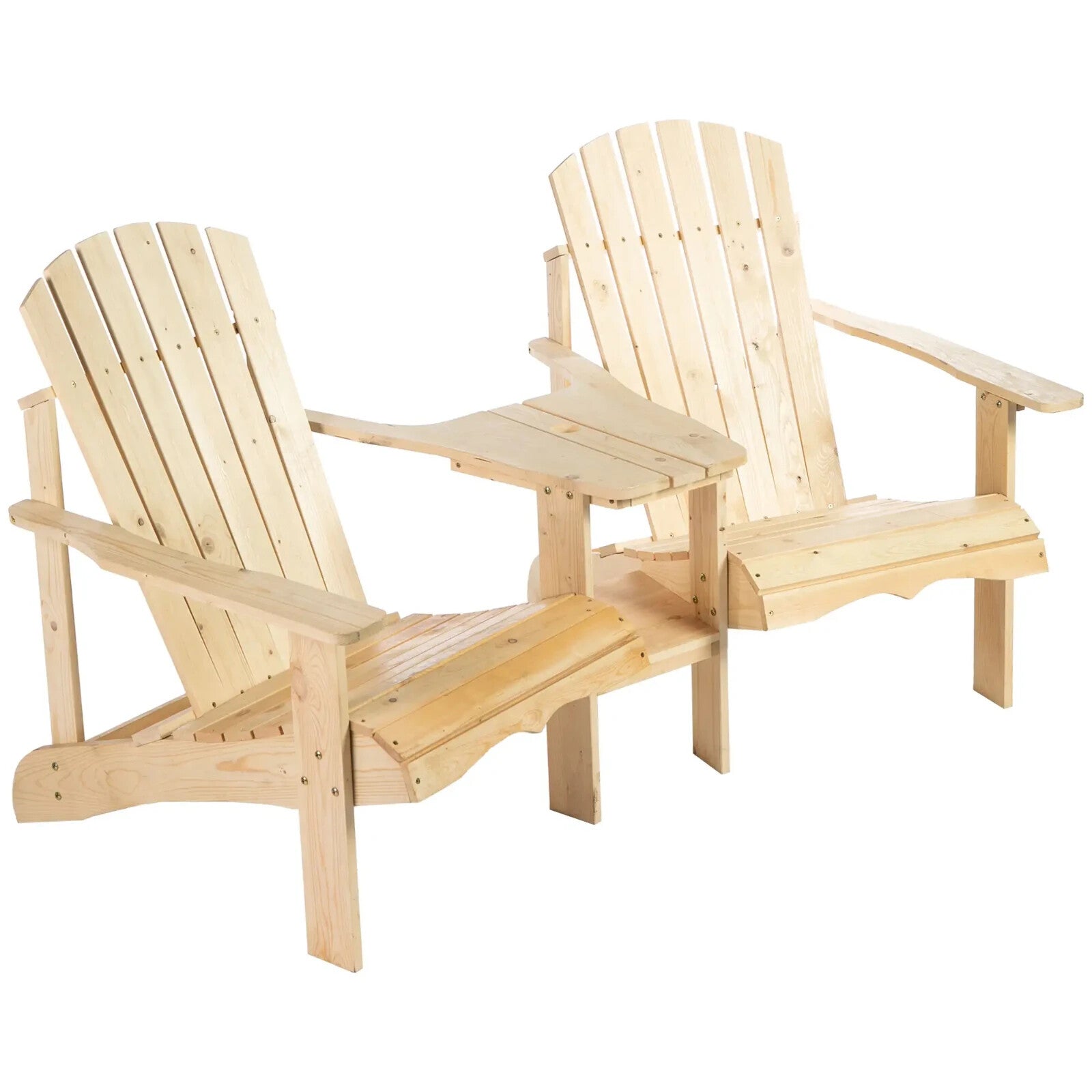 Garden Love Seat Rustic Companion Bench Wooden Set 2 Chairs Outdoor Patio Table - Home and Garden Furniture Shop - rustic - furniture