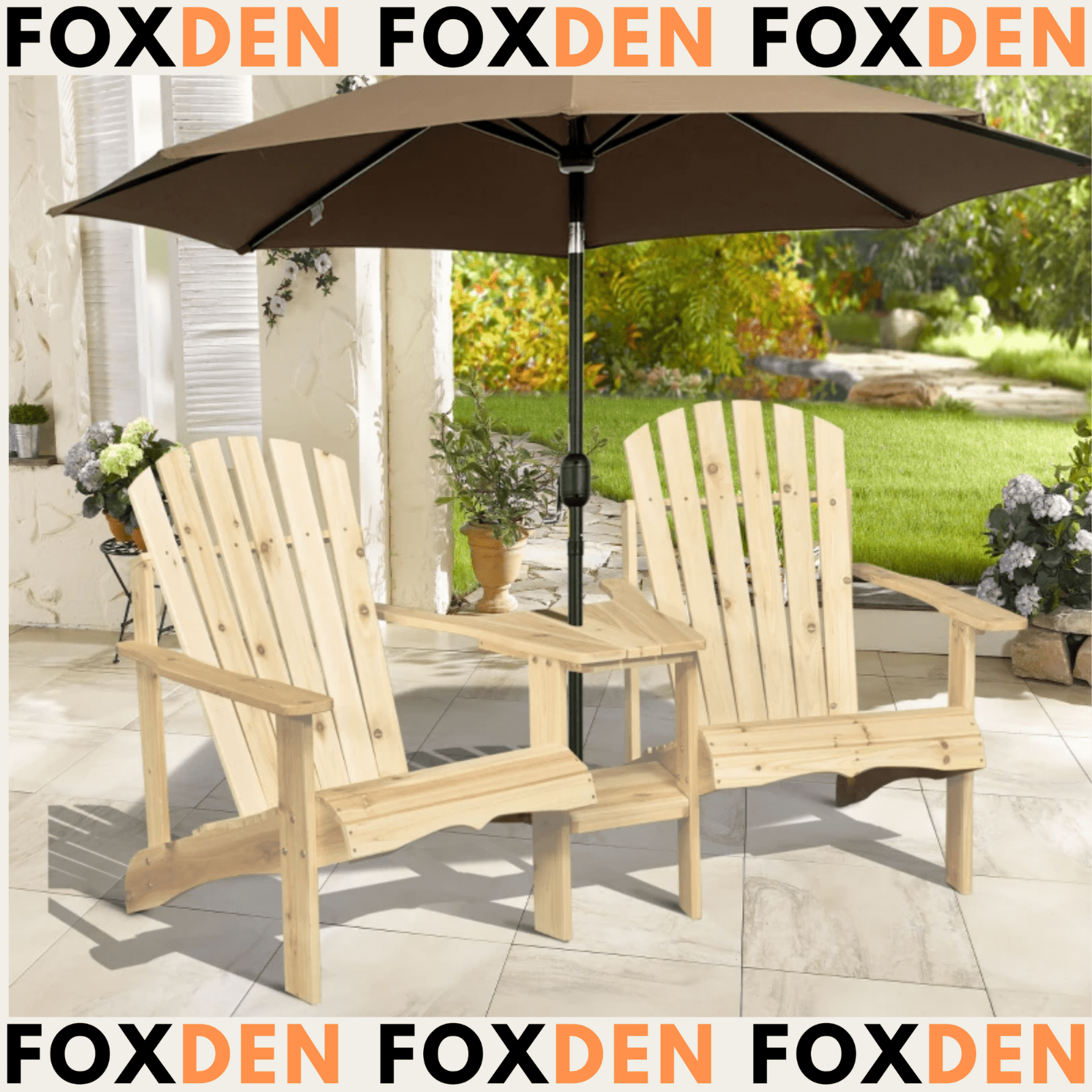 Garden Love Seat Rustic Companion Bench Wooden Set 2 Chairs Outdoor Patio Table - Home and Garden Furniture Shop - #rustic - furniture#