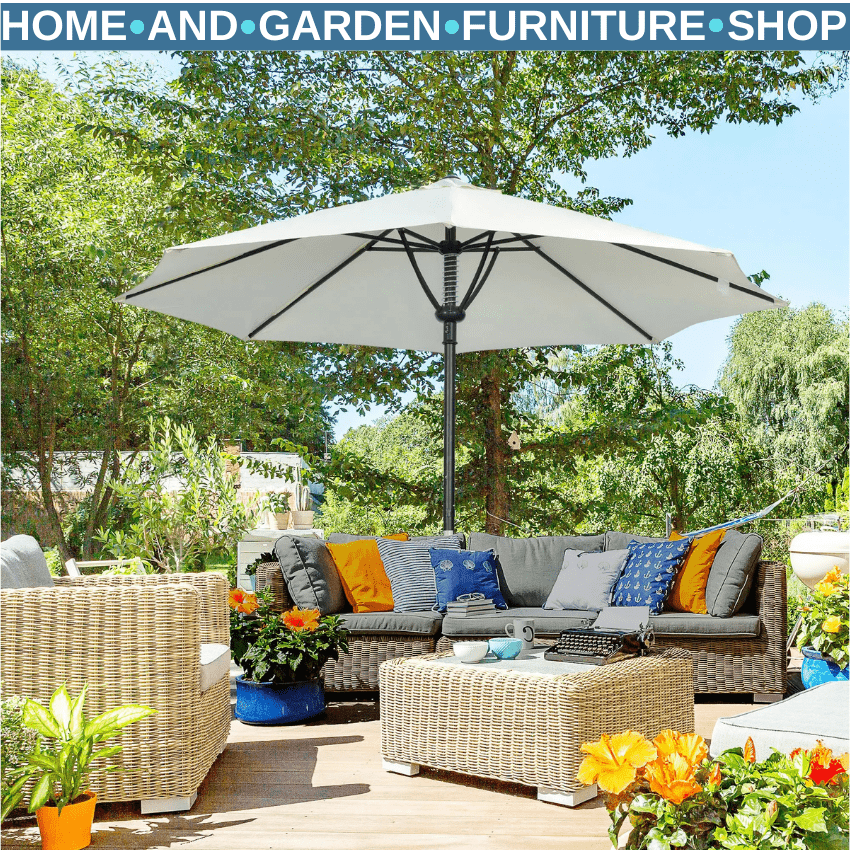 Garden Parasol Umbrella Outdoor Market Table Sun Shade Canopy with 8 Ribs - Home and Garden Furniture Shop - rustic - furniture
