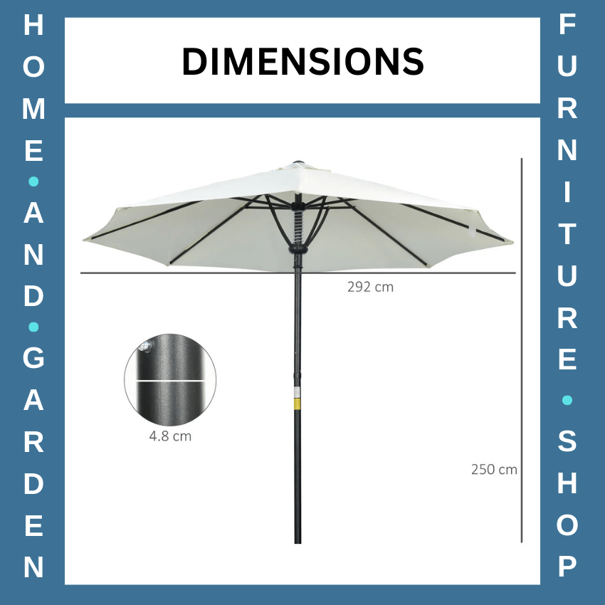 Garden Parasol Umbrella Outdoor Market Table Sun Shade Canopy with 8 Ribs - Home and Garden Furniture Shop - rustic - furniture