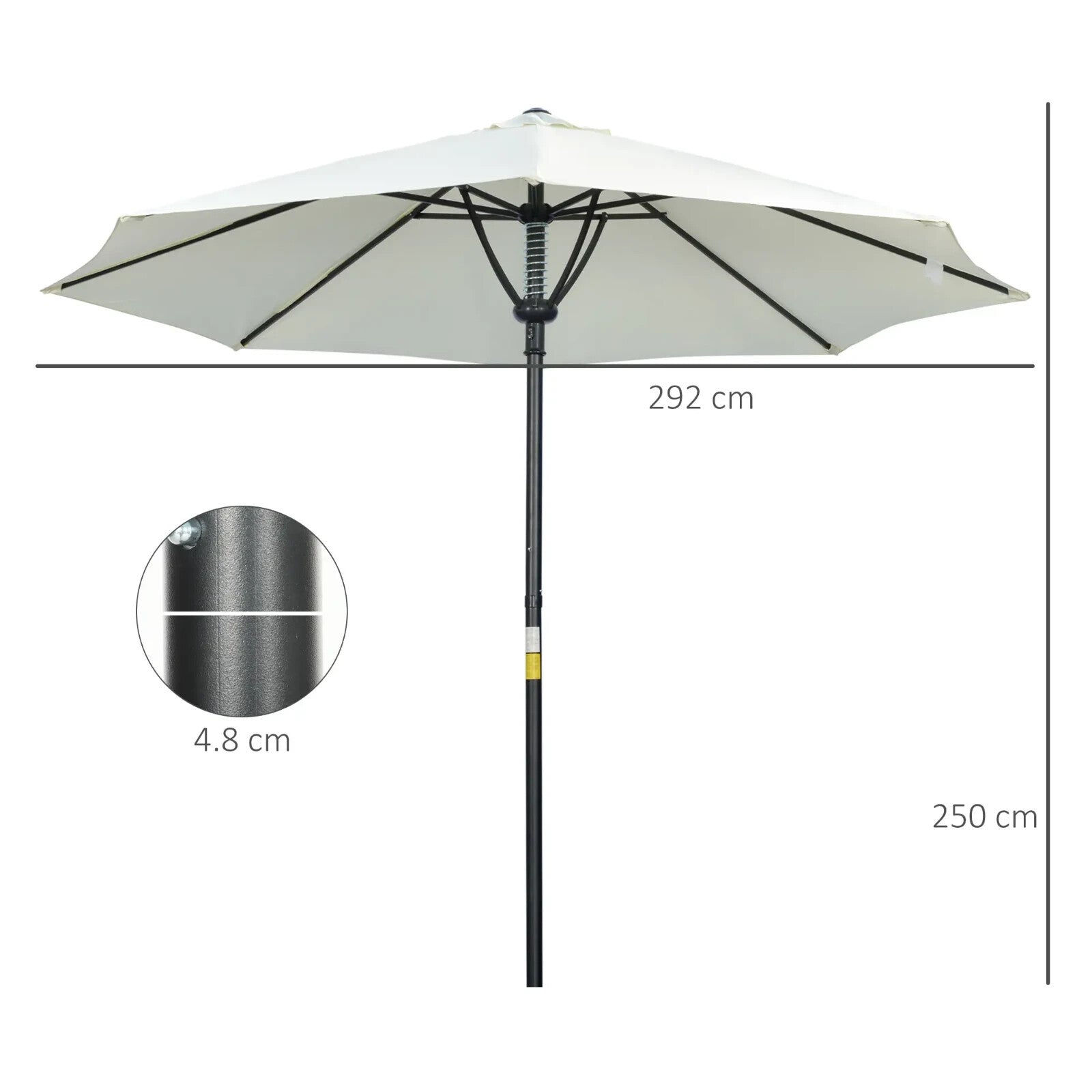 Garden Parasol Umbrella Outdoor Market Table Sun Shade Canopy with 8 Ribs - Home and Garden Furniture Shop - rustic - furniture
