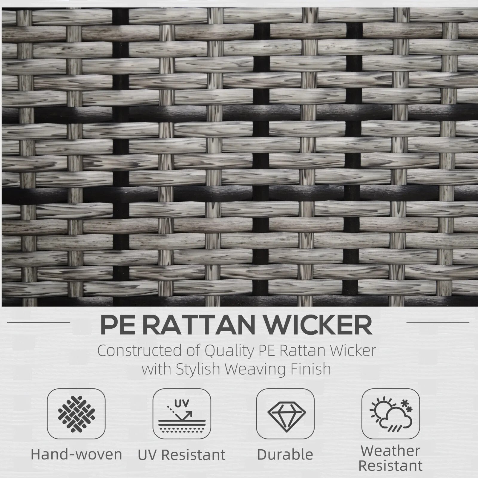 Garden Patio Rattan Wicker Furniture Single Cube Chair Sofa Outdoor Grey - Home and Garden Furniture Shop - rustic - furniture