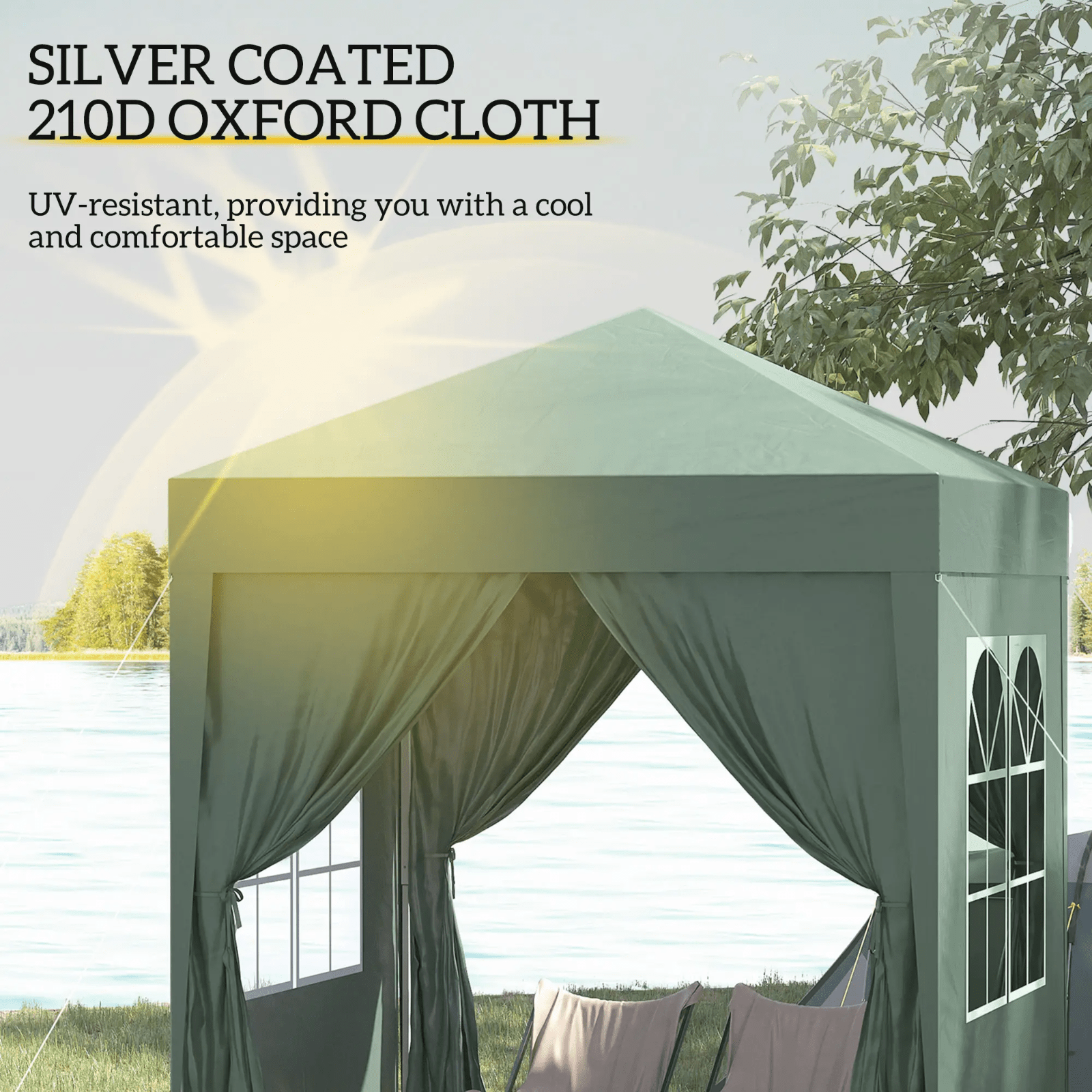 Garden Pop Up Gazebo Party Tent with Sides and Canopy Cover 2 x 2m Green Marquee - Home and Garden Furniture Shop - rustic - furniture