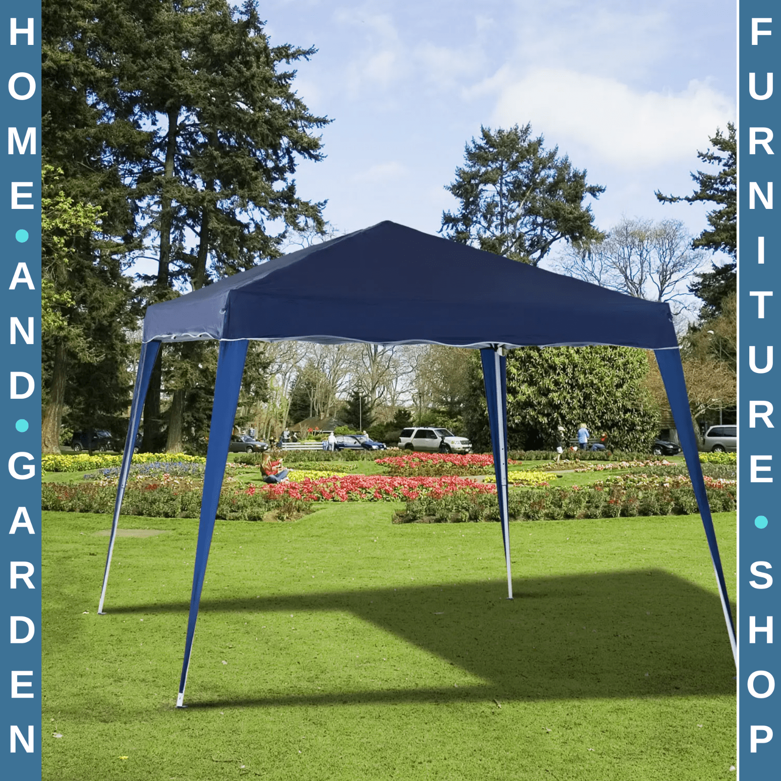 Garden Pop up Gazebo Tent Party Marquee Shelter 2.5 x 2.5m Blue Hot Tub Shade - Home and Garden Furniture Shop - rustic - furniture