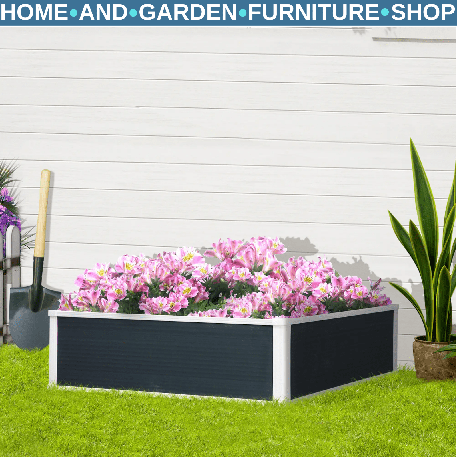Garden Raised Bed Planter Box PP Grow Container for Vegetable or Flower 100x80cm - Home and Garden Furniture Shop - #rustic - furniture#