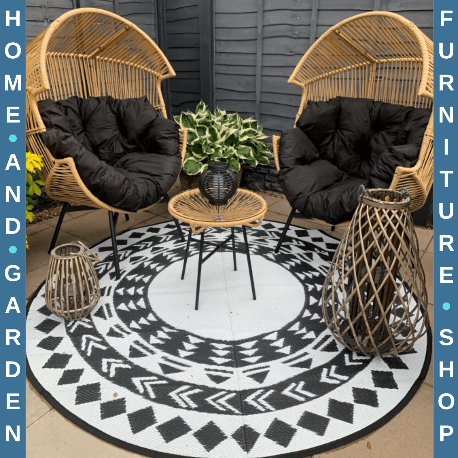 Garden Rattan Egg Chair Patio Leisure Chair with Cushion Conservatory Egg Seat - Home and Garden Furniture Shop - rustic - furniture