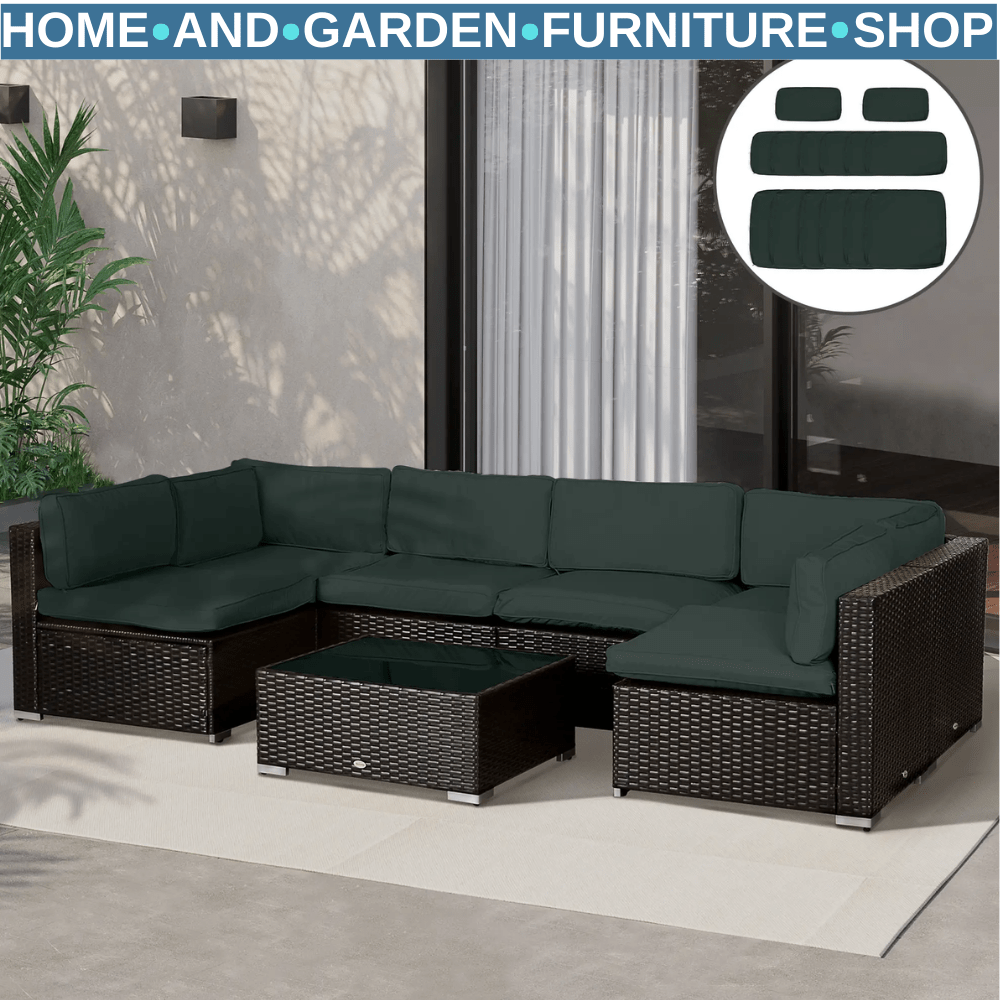 Garden Rattan Sofa Cushion Polyester Cover Replacement No Cushion Included Grey - Home and Garden Furniture Shop - rustic - furniture