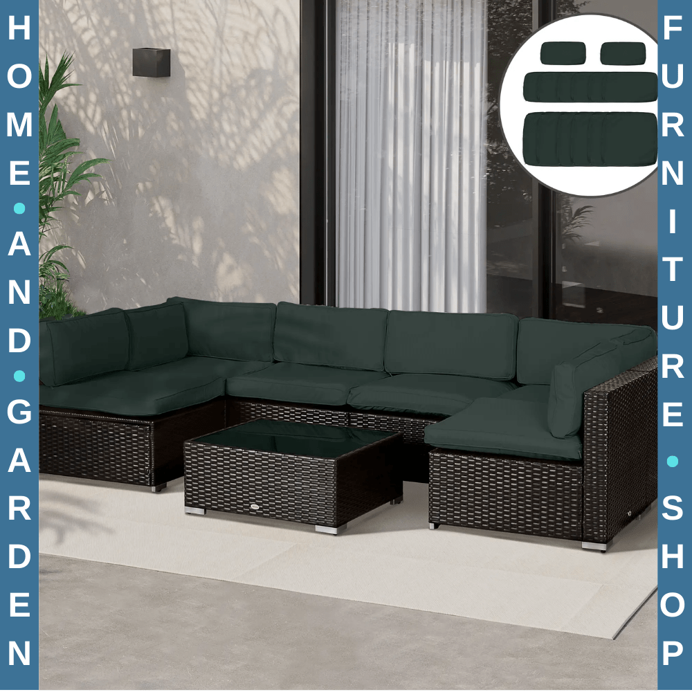 Garden Rattan Sofa Cushion Polyester Cover Replacement No Cushion Included Grey - Home and Garden Furniture Shop - rustic - furniture