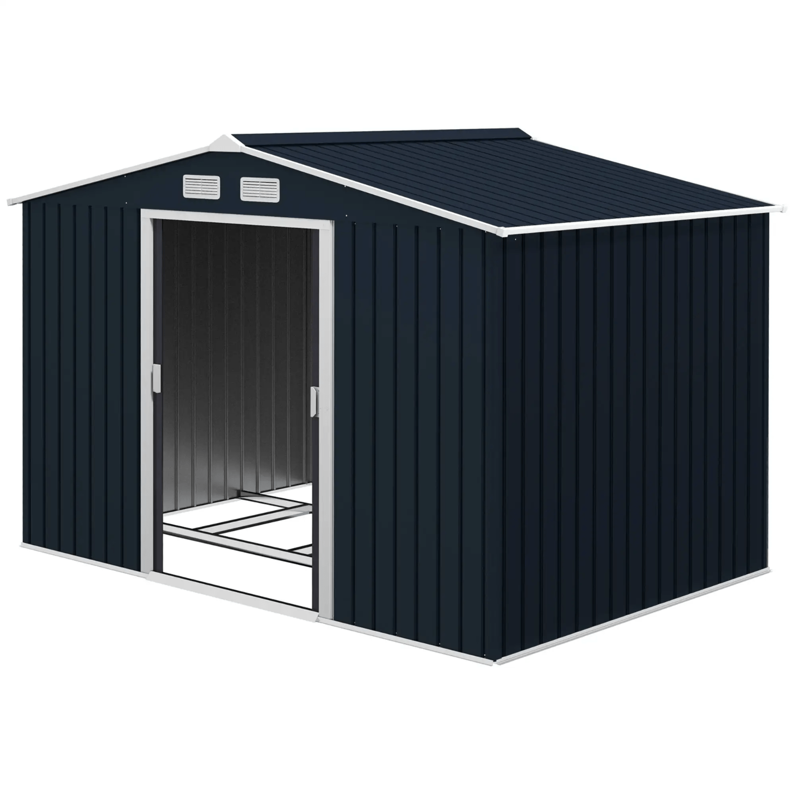 Garden Shed Galvanised Metal 9 x 6 ft Storage Shed Foundation Kit Sliding Door - Home and Garden Furniture Shop - #rustic - furniture#
