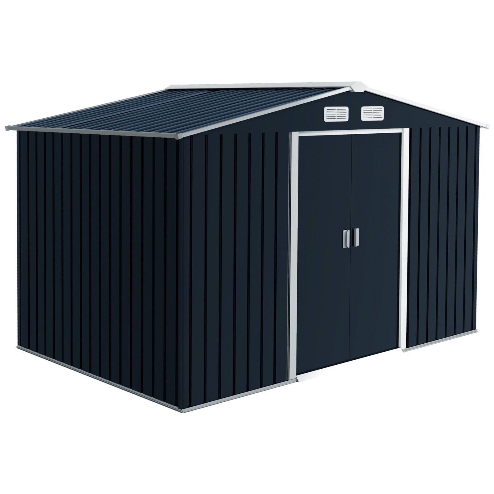 Garden Shed Galvanised Metal 9 x 6 ft Storage Shed Foundation Kit Sliding Door - Home and Garden Furniture Shop - #rustic - furniture#