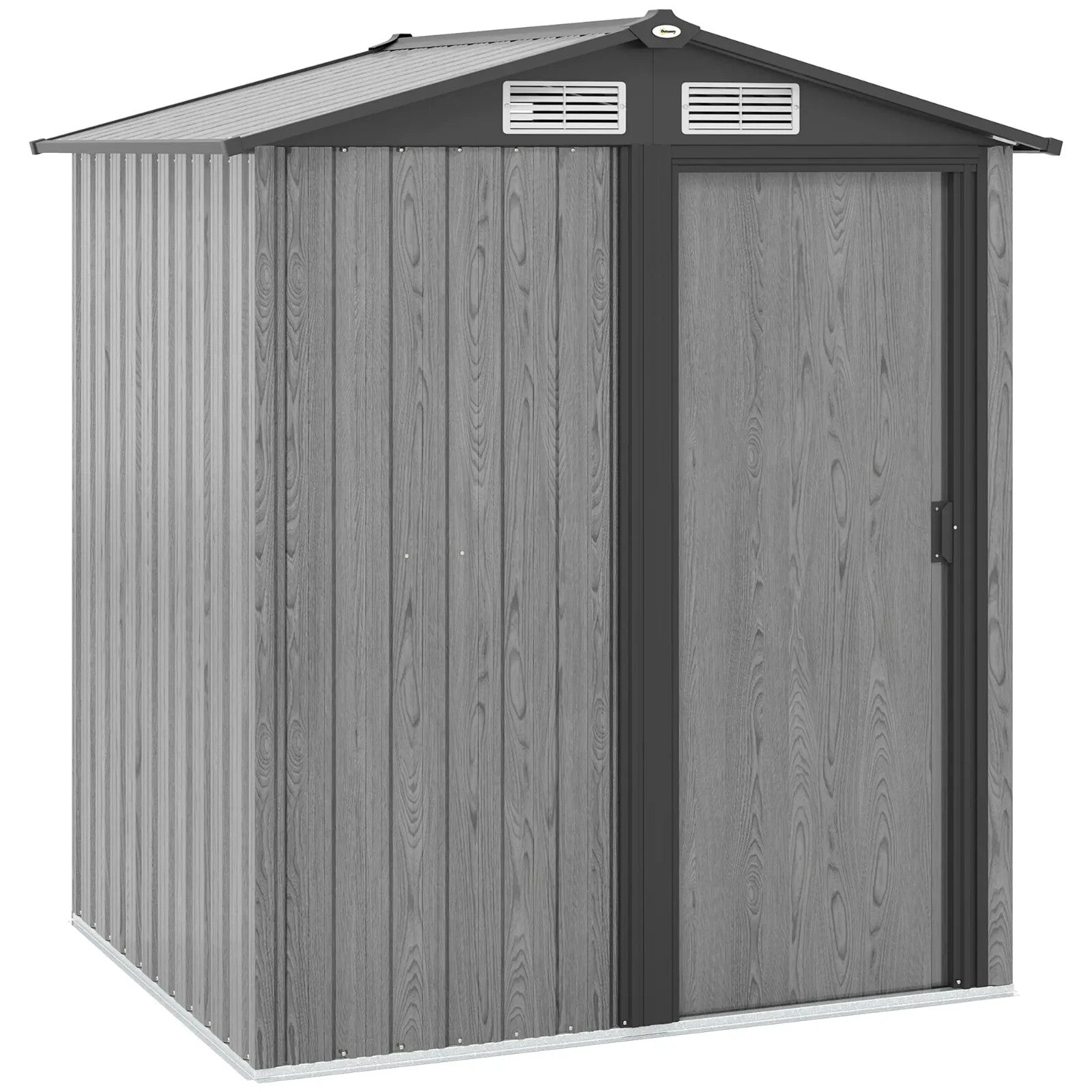 Garden Storage Shed Tool Organization Cabinet w/ Sliding Doors & Windows Grey - Home and Garden Furniture Shop - rustic - furniture