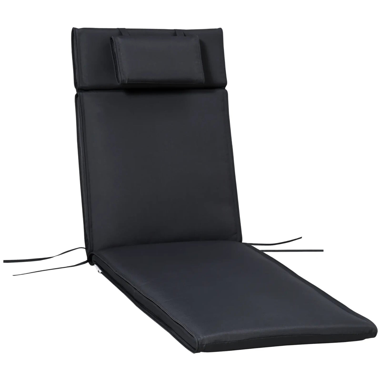 Garden Sun Lounger Cushion Replacement Reclining Chair Pad With Pillow Black - Home and Garden Furniture Shop - rustic - furniture