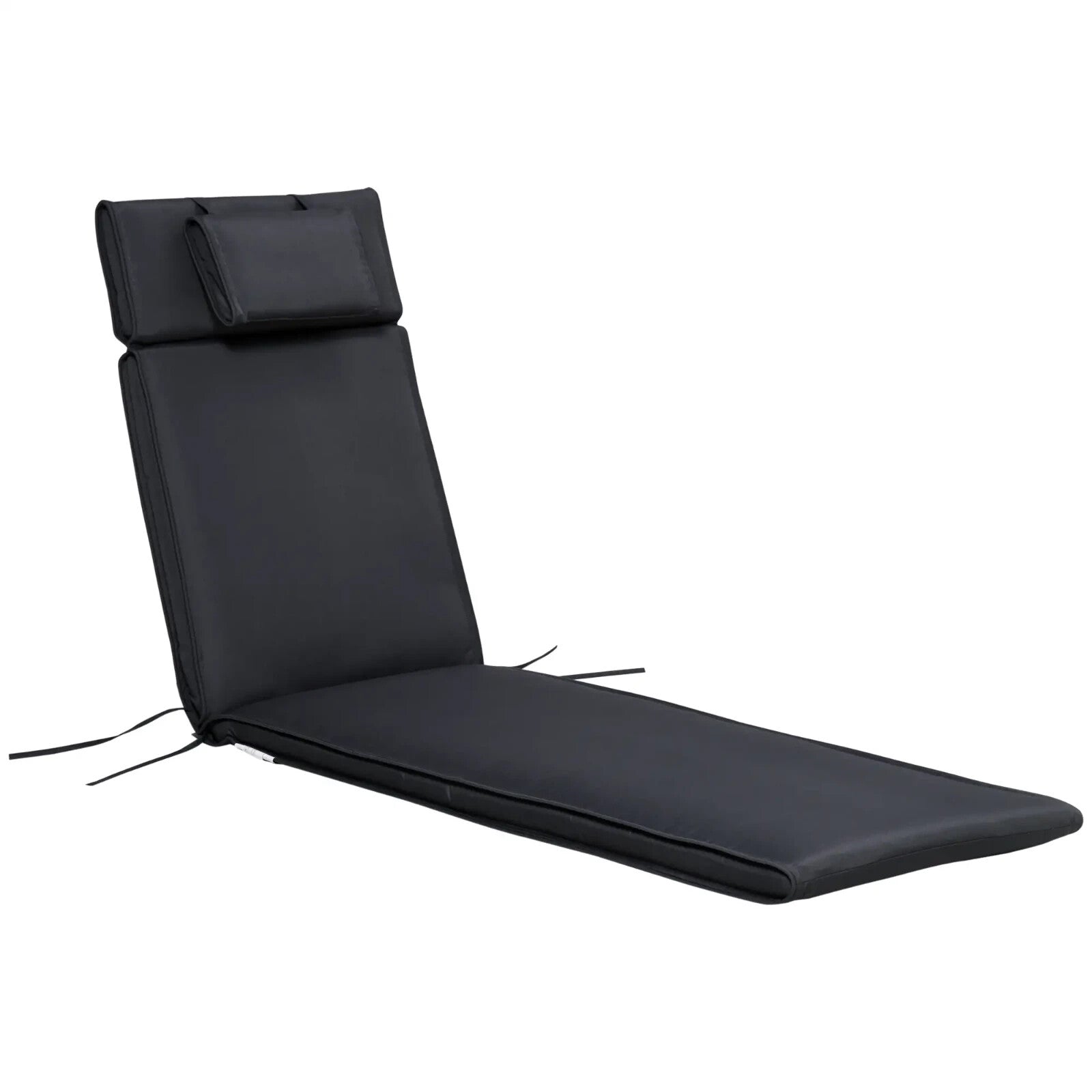 Garden Sun Lounger Cushion Replacement Reclining Chair Pad With Pillow Black - Home and Garden Furniture Shop - rustic - furniture