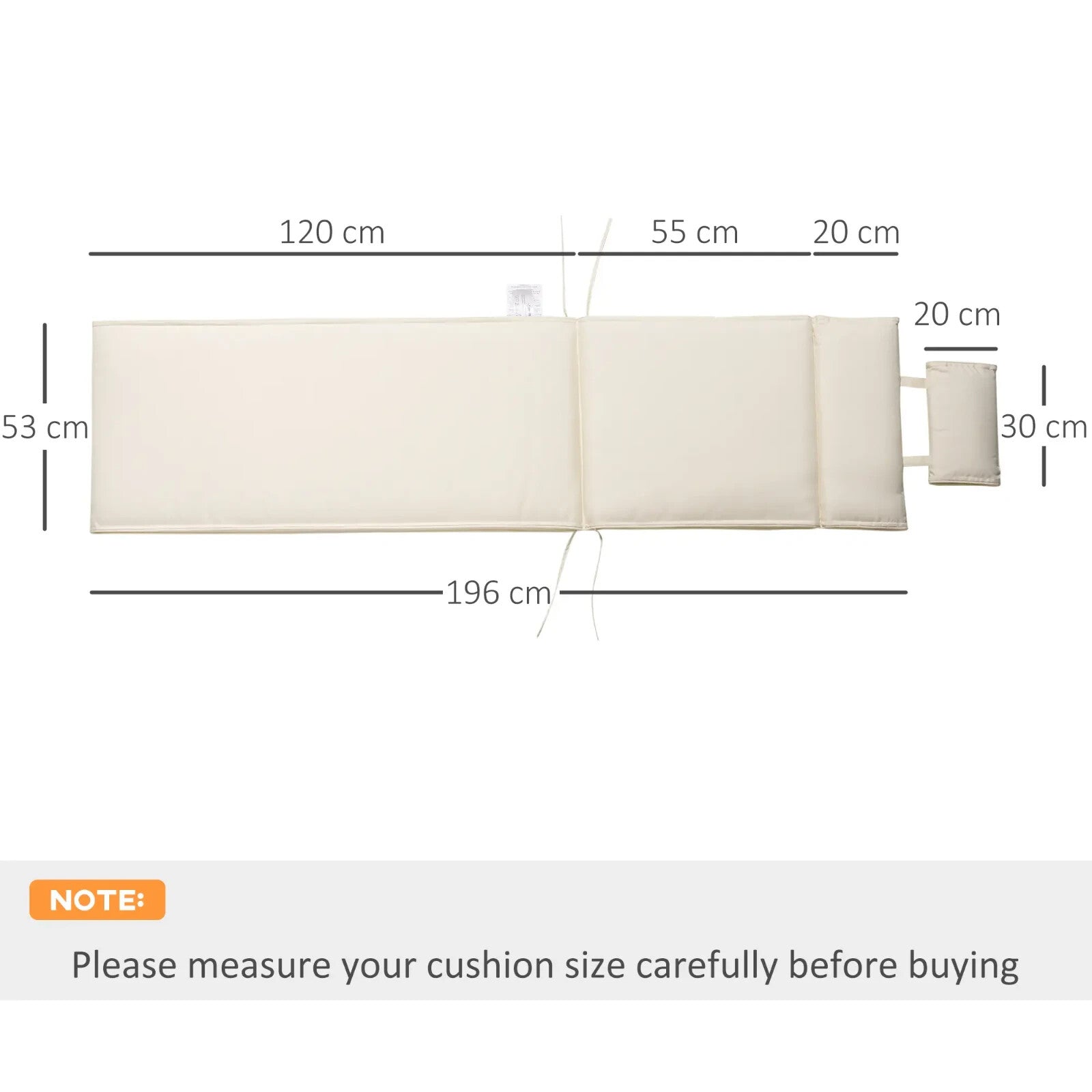 Garden Sun Lounger Cushion Replacement Thick Reclining Chair Pad Cream White - Home and Garden Furniture Shop - rustic - furniture
