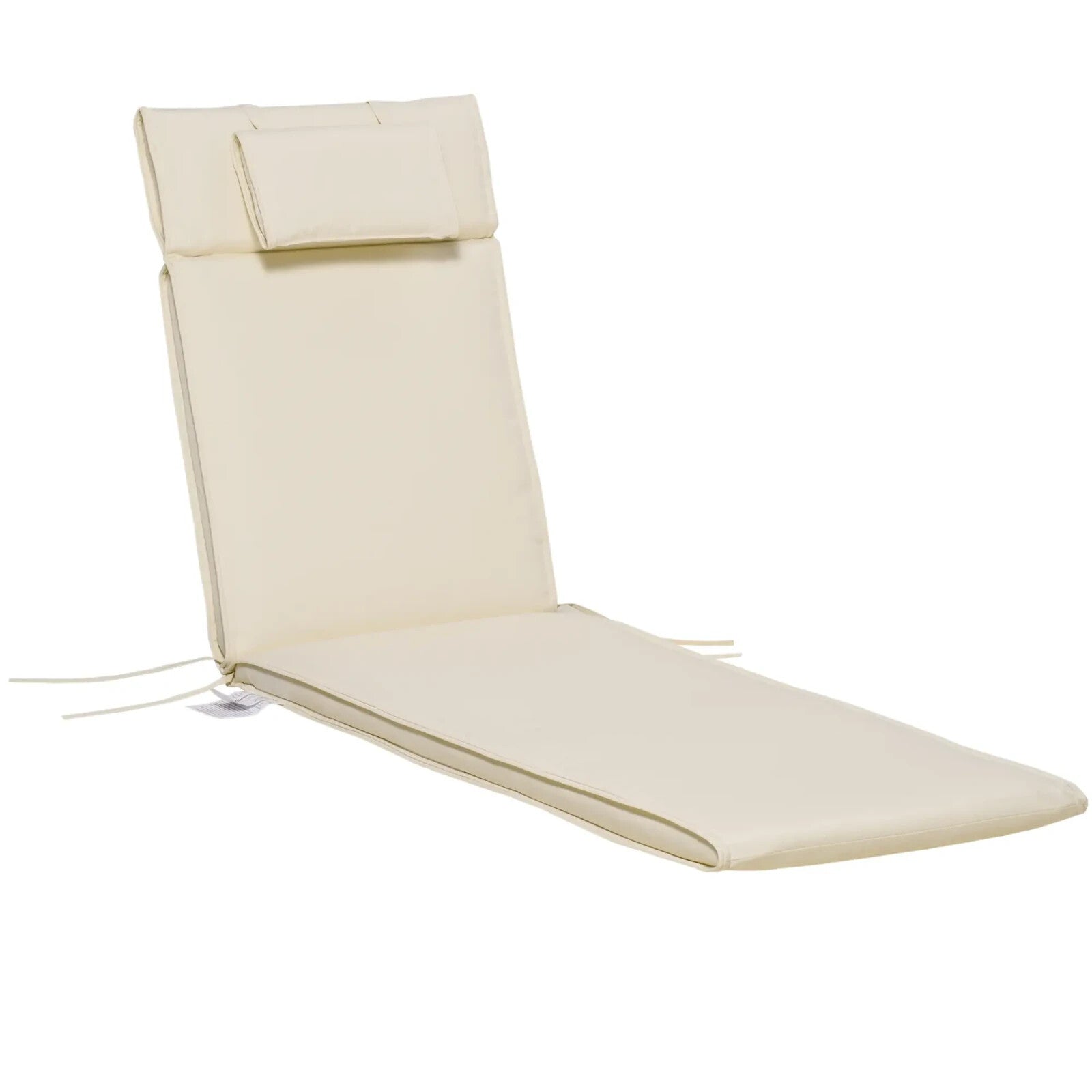 Garden Sun Lounger Cushion Replacement Thick Reclining Chair Pad Cream White - Home and Garden Furniture Shop - rustic - furniture