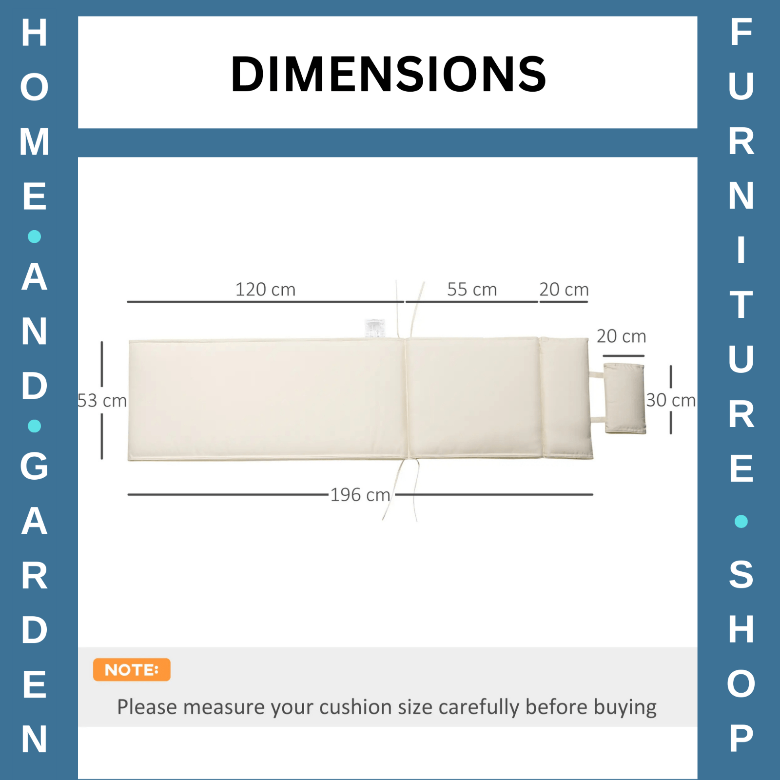 Garden Sun Lounger Cushion Replacement Thick Reclining Chair Pad Cream White - Home and Garden Furniture Shop - rustic - furniture