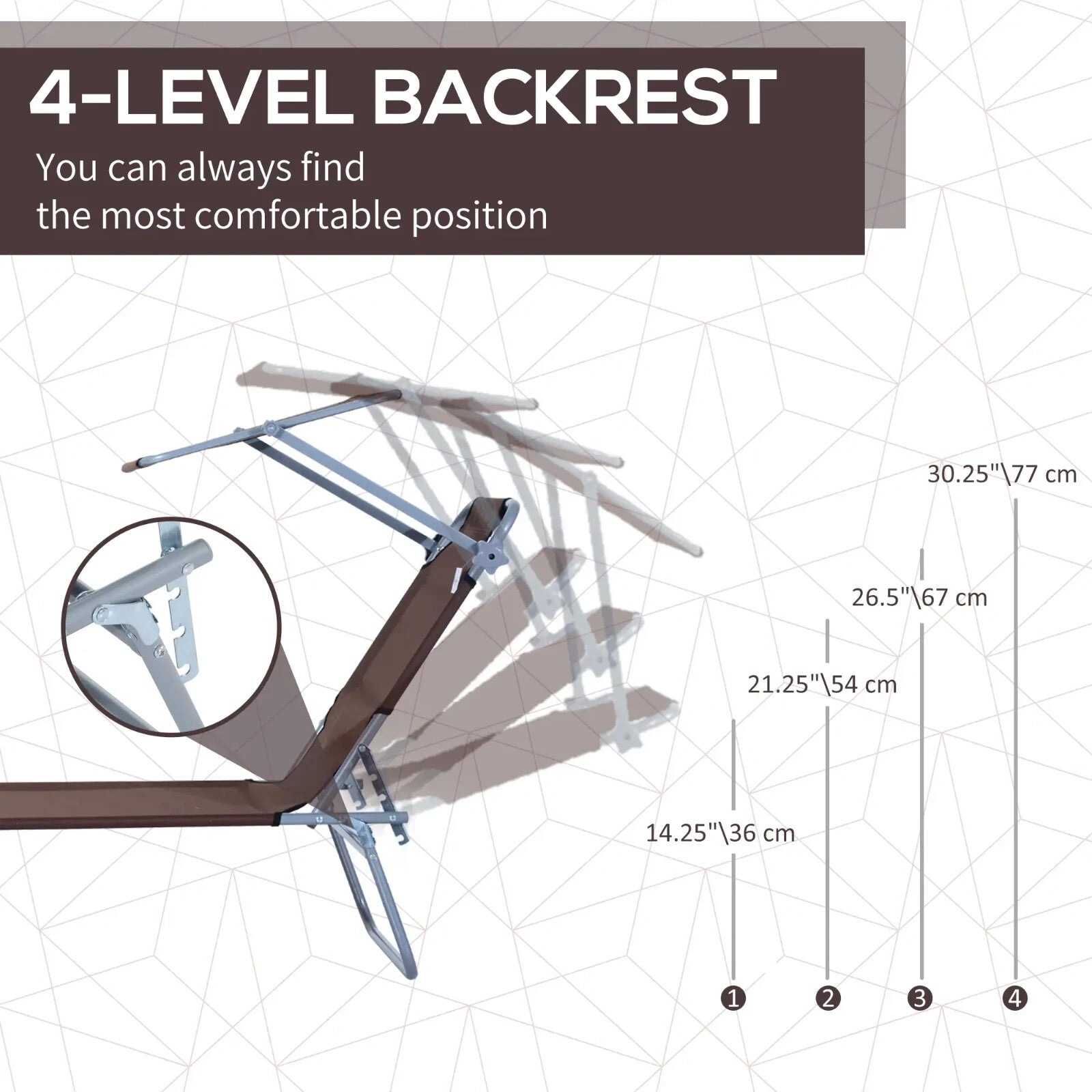 Garden Sun Lounger Outdoor Recliner Seat Folding Chair Brown Day Bed Sun Shade - Home and Garden Furniture Shop - rustic - furniture