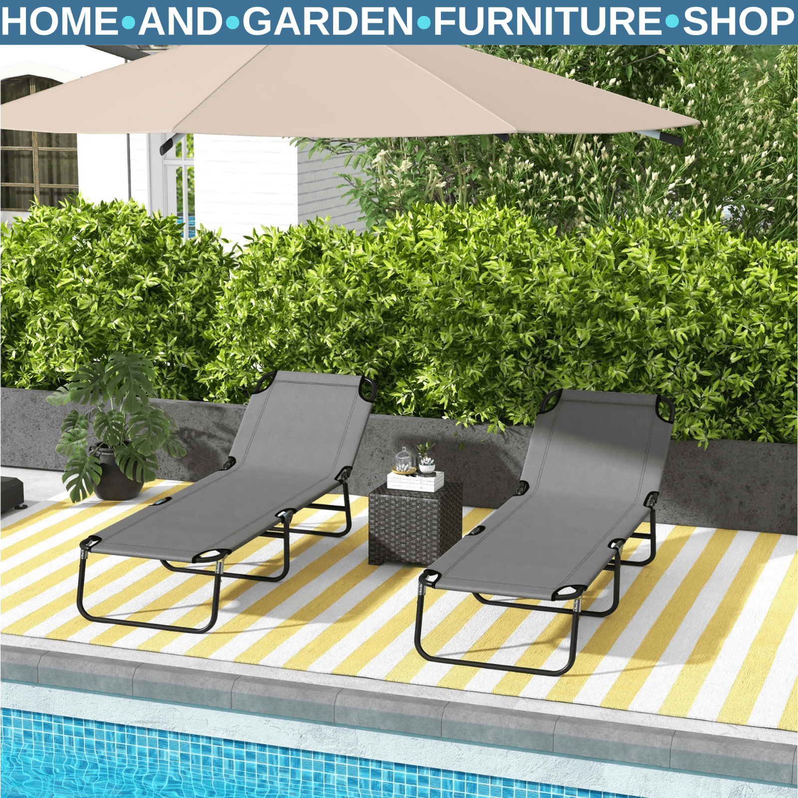 Garden Sun Lounger with Adjustable 5 Position Reclining Backrest Outdoor Chair - Home and Garden Furniture Shop - rustic - furniture