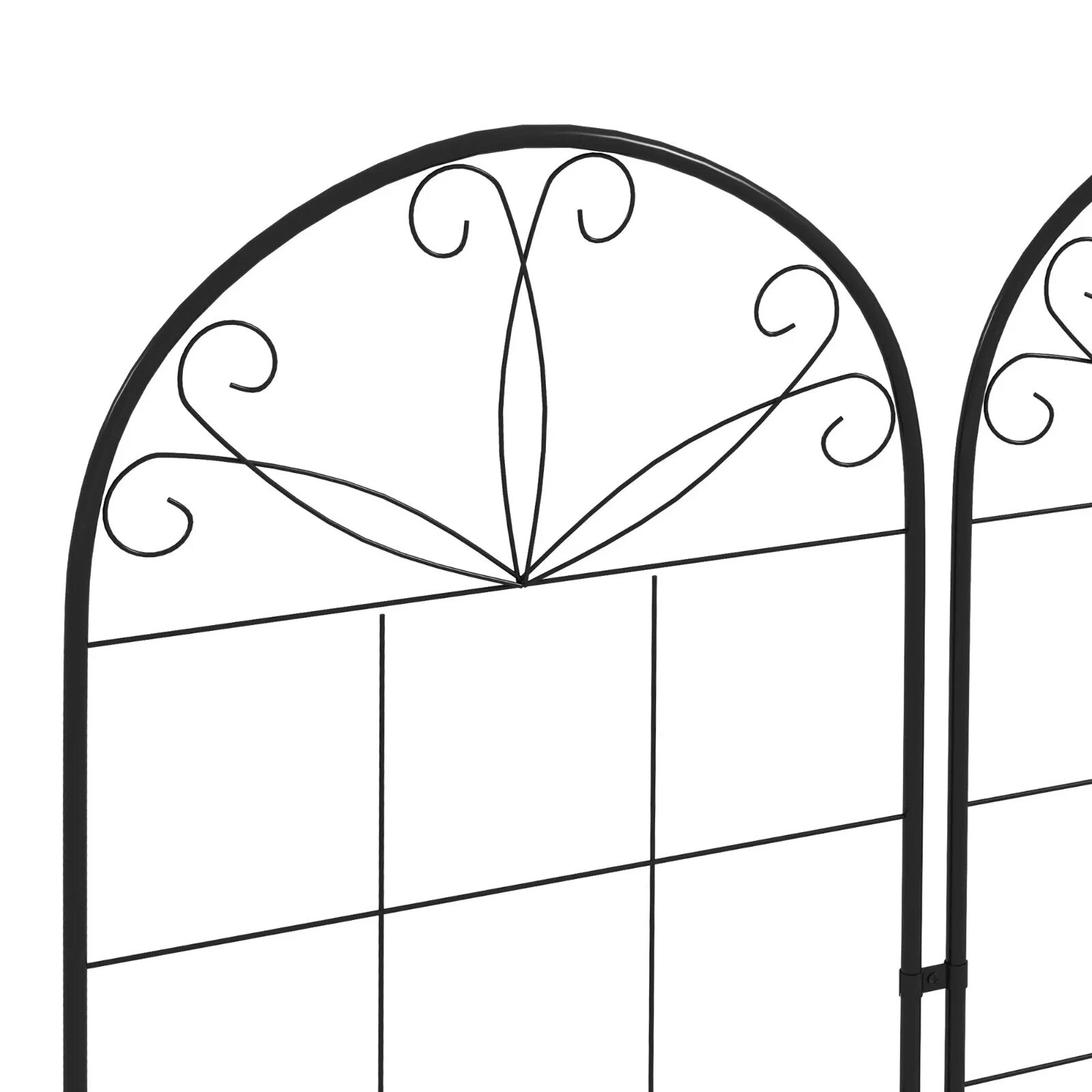 Garden Trellis Set of 2 Plants Support Arched Steel Frames Grid Design Black - Home and Garden Furniture Shop - rustic - furniture