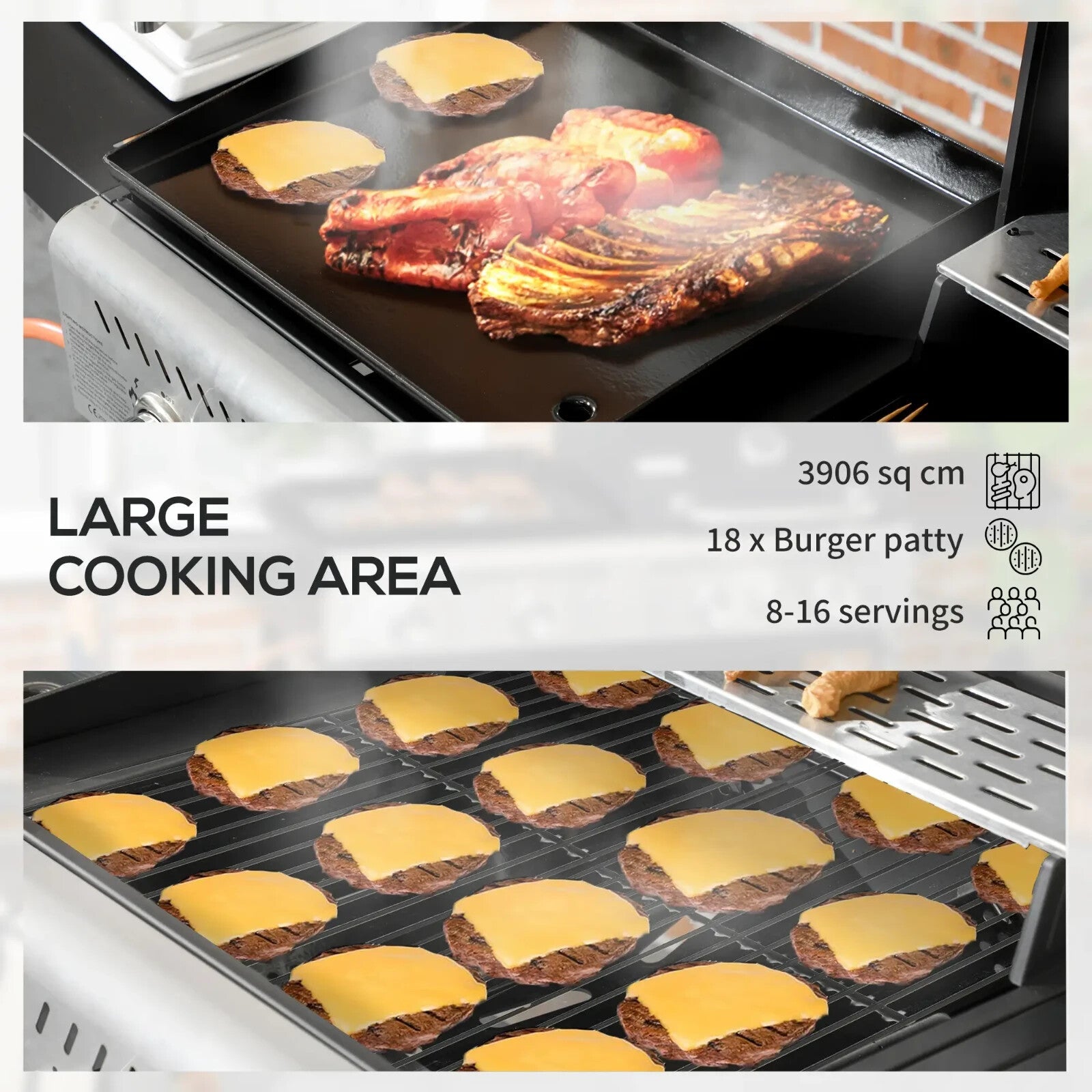 Gas Barbecue Grill Propane with Thermometer Gauge, Lower Shelf & 2 - Wheels Black - Home and Garden Furniture Shop - rustic - furniture