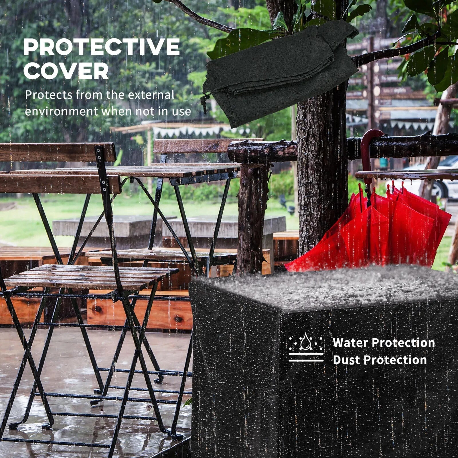 Gas Fire Pit Table 50000 BTU Outdoor Garden Patio Heater with Cover Glass Bead - Home and Garden Furniture Shop - rustic - furniture