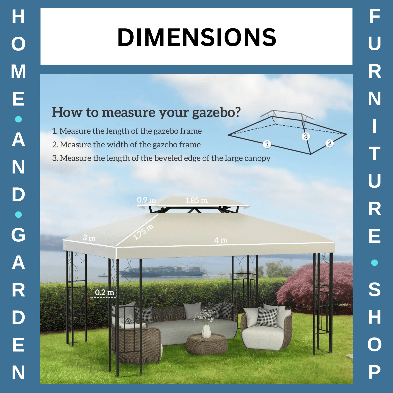 Gazebo 2 - Tier Replacement Roof Canopy Sun Shelter Awning UV Resistant Cream - Home and Garden Furniture Shop - rustic - furniture