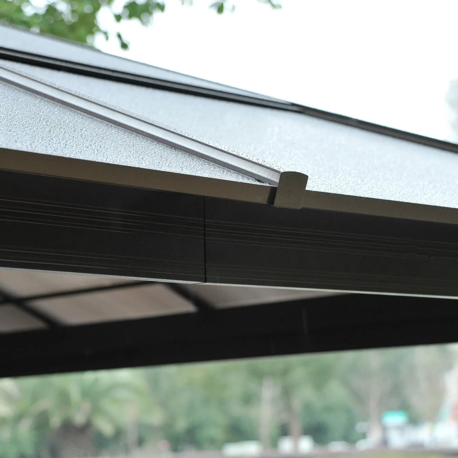 Gazebo Canopy Hardtop W/ Polycarbonate Roof, Mosquito Netting & Curtains Black - Home and Garden Furniture Shop - rustic - furniture