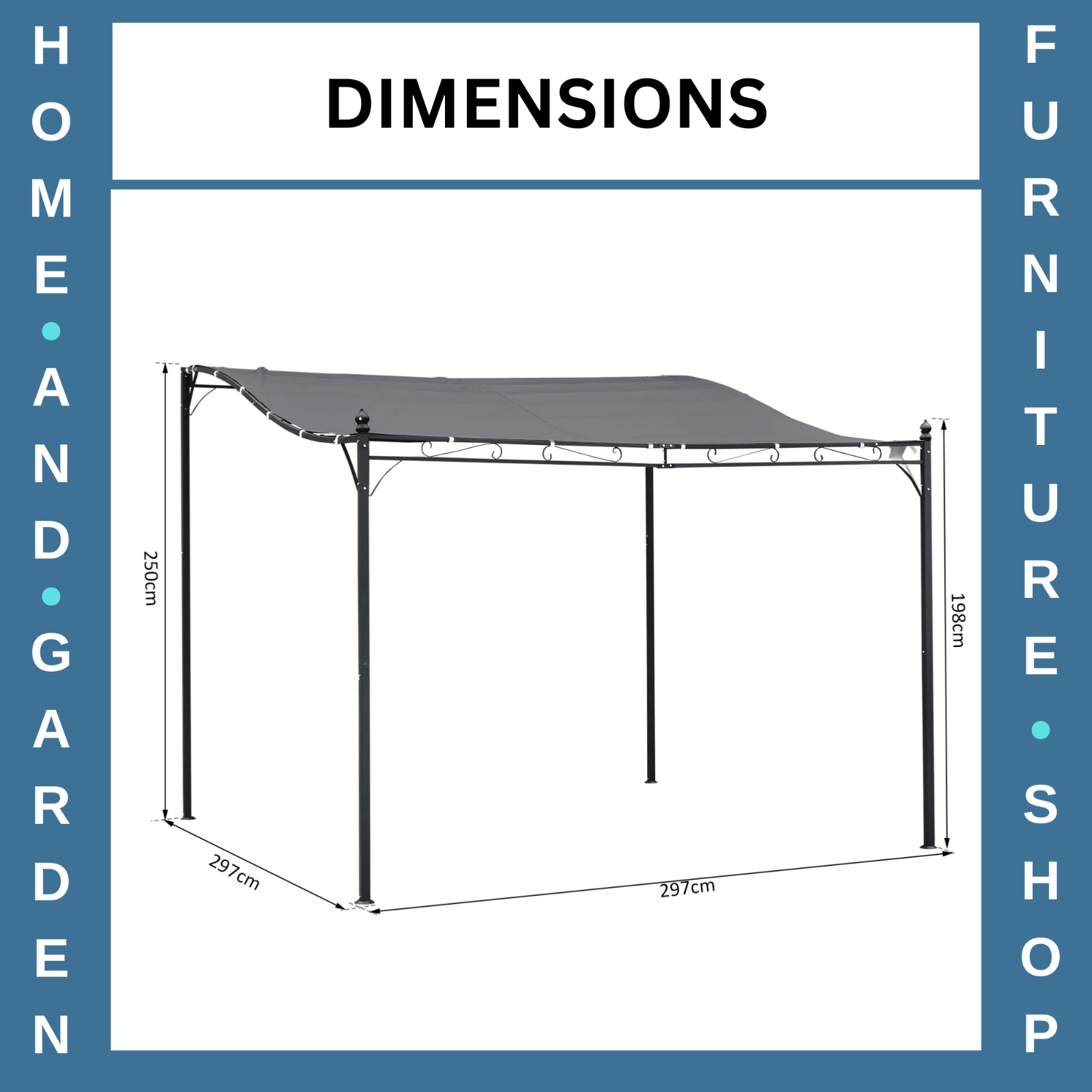Gazebo Canopy Pergola Sun Shade Shelter Weather - Resistant & Rust - Resistant Grey - Home and Garden Furniture Shop - rustic - furniture