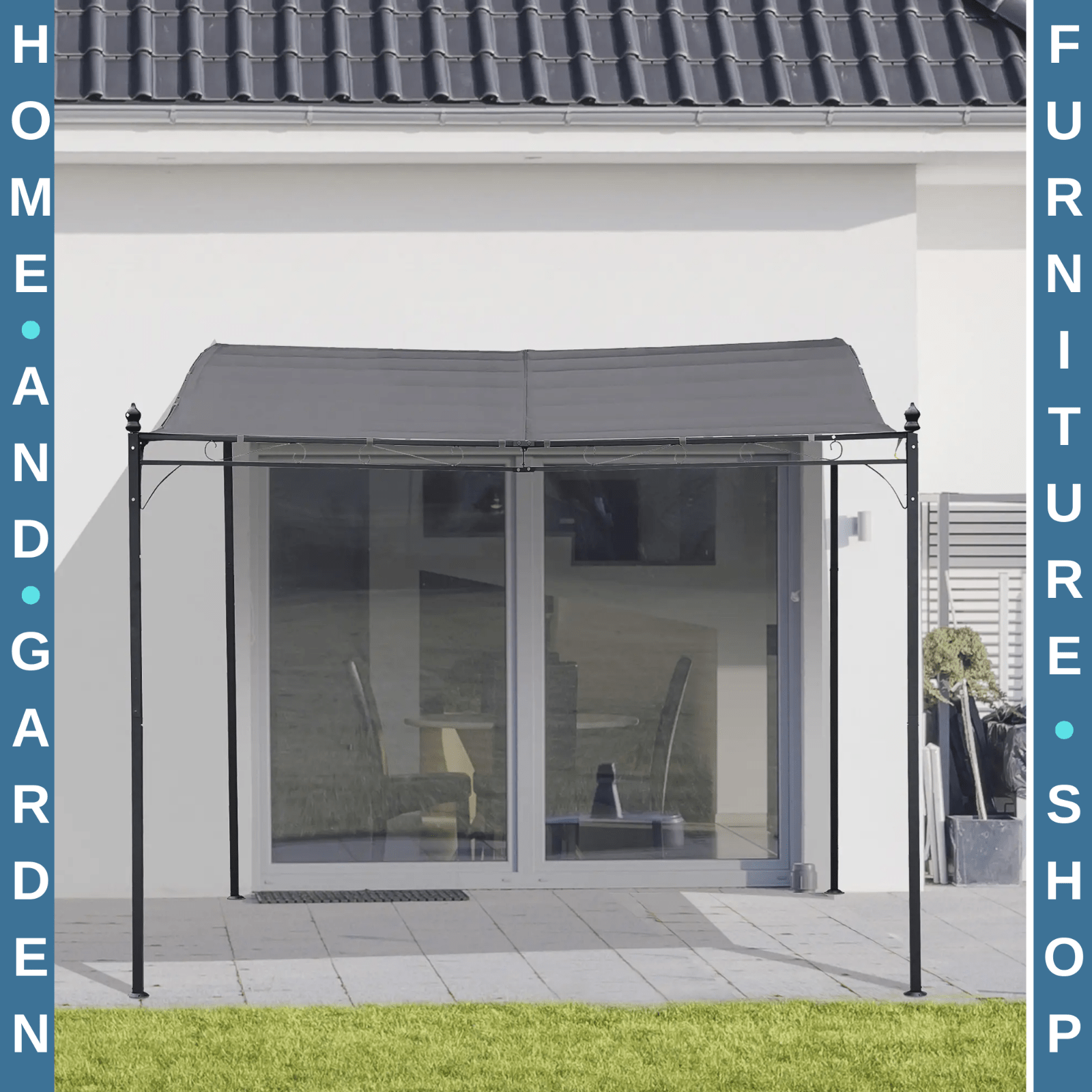 Gazebo Canopy Pergola Sun Shade Shelter Weather - Resistant & Rust - Resistant Grey - Home and Garden Furniture Shop - rustic - furniture
