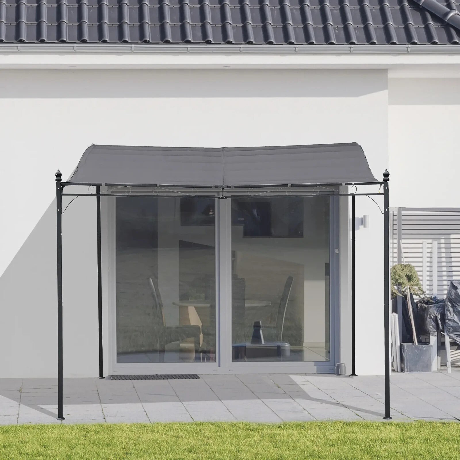 Gazebo Canopy Pergola Sun Shade Shelter Weather - Resistant & Rust - Resistant Grey - Home and Garden Furniture Shop - rustic - furniture