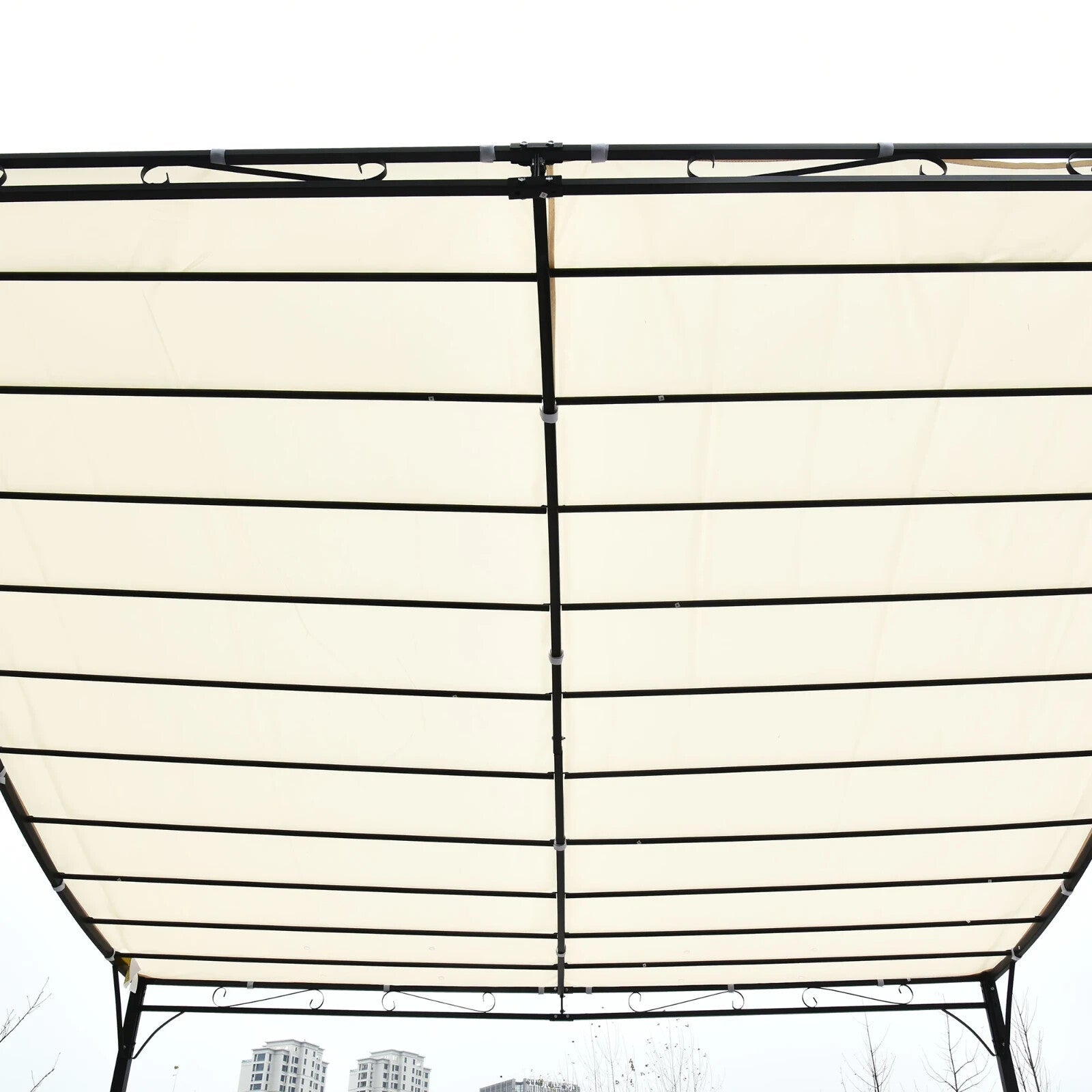 Gazebo Canopy Shade Square Wall Mounted Waterproof & Rust - Resistant Cream White - Home and Garden Furniture Shop - rustic - furniture