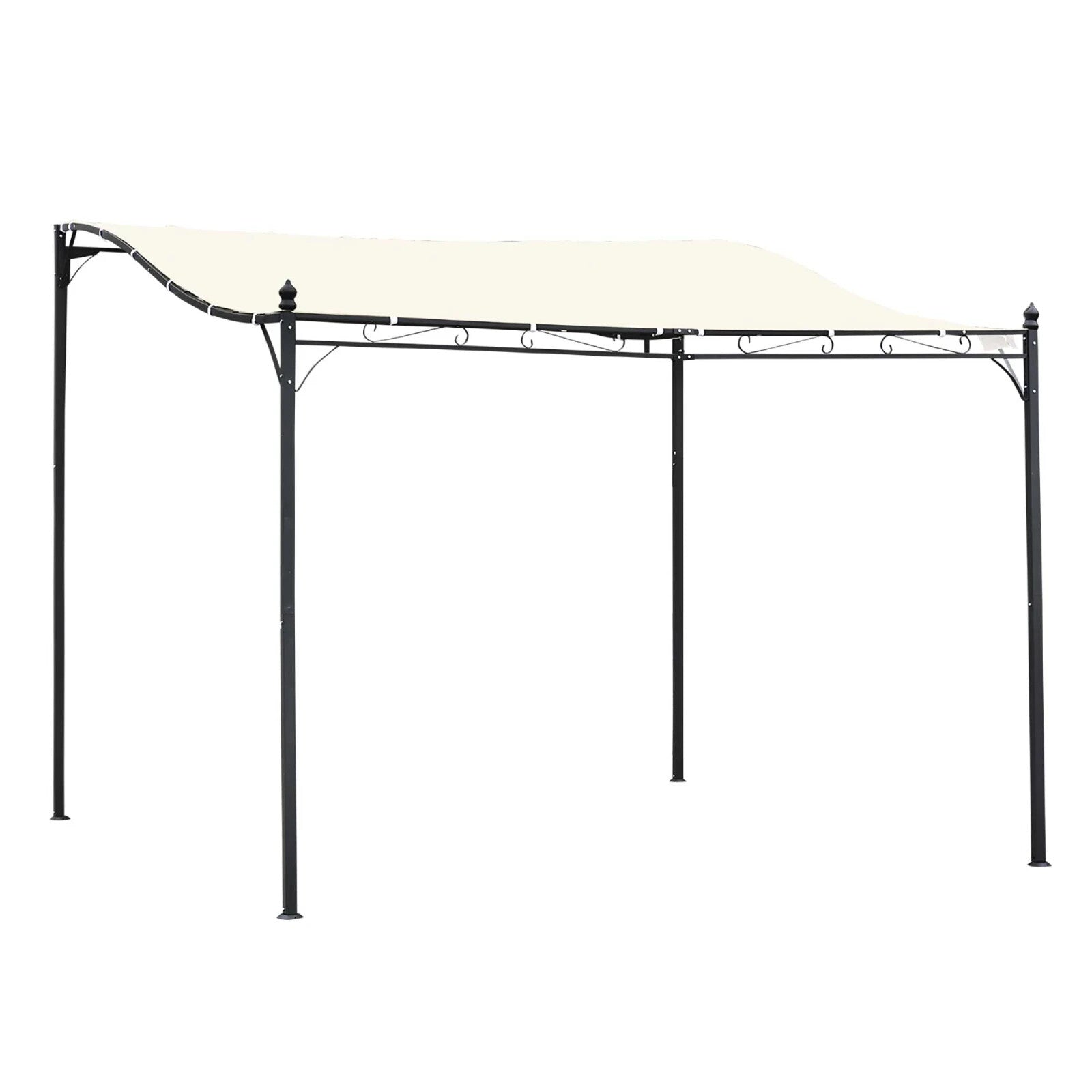 Gazebo Canopy Shade Square Wall Mounted Waterproof & Rust - Resistant Cream White - Home and Garden Furniture Shop - rustic - furniture