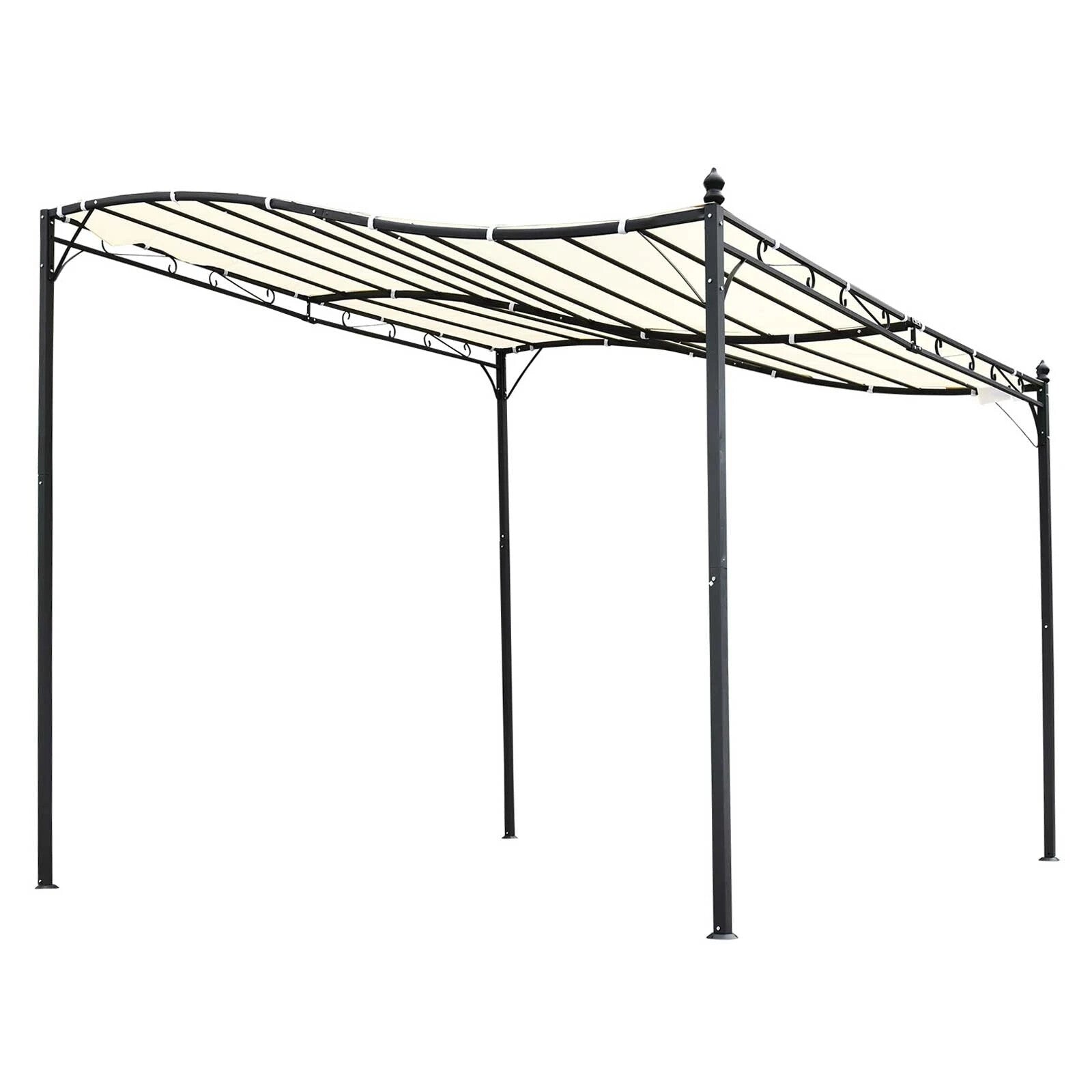 Gazebo Canopy Shade Square Wall Mounted Waterproof & Rust - Resistant Cream White - Home and Garden Furniture Shop - rustic - furniture