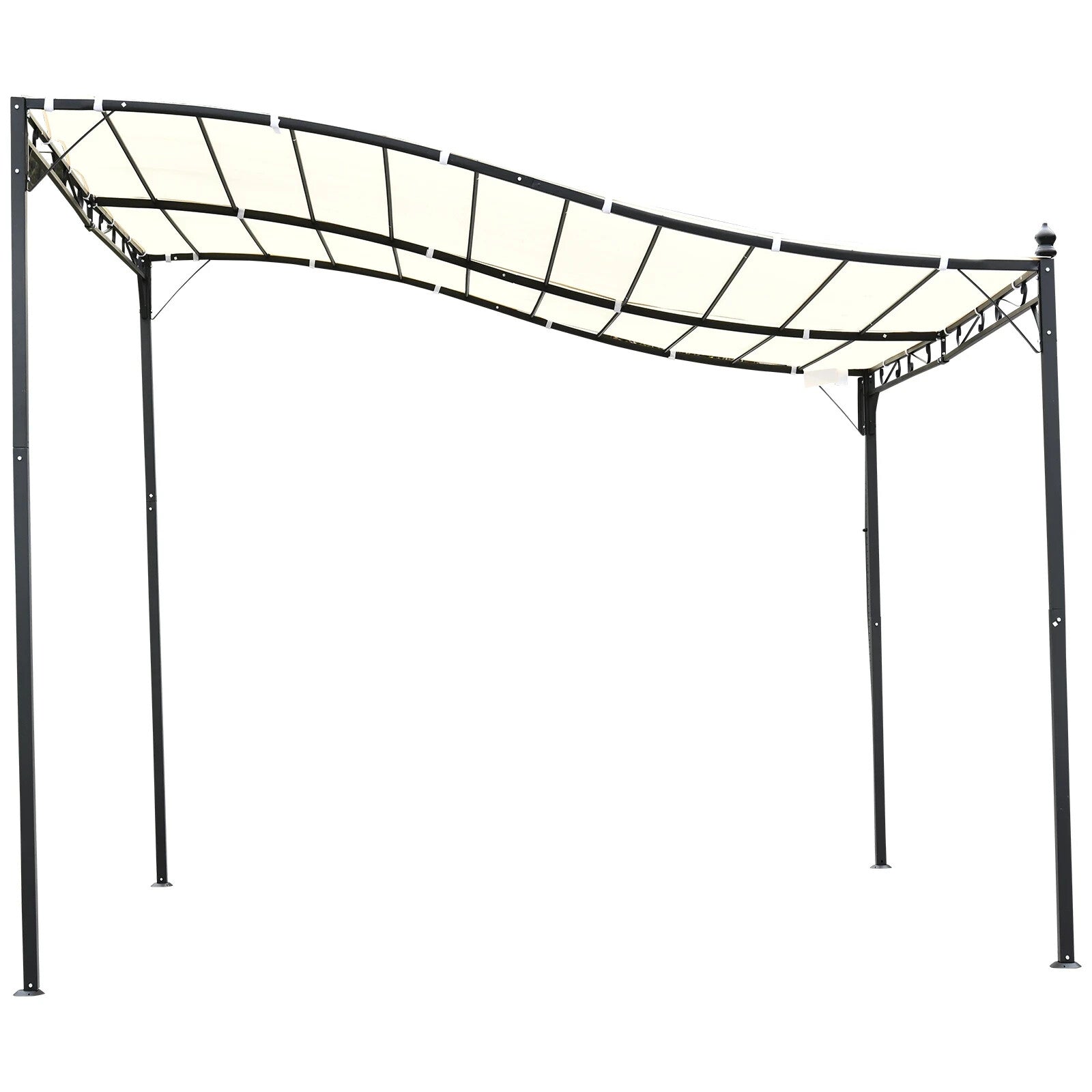 Gazebo Canopy Shade Square Wall Mounted Waterproof & Rust - Resistant Cream White - Home and Garden Furniture Shop - rustic - furniture
