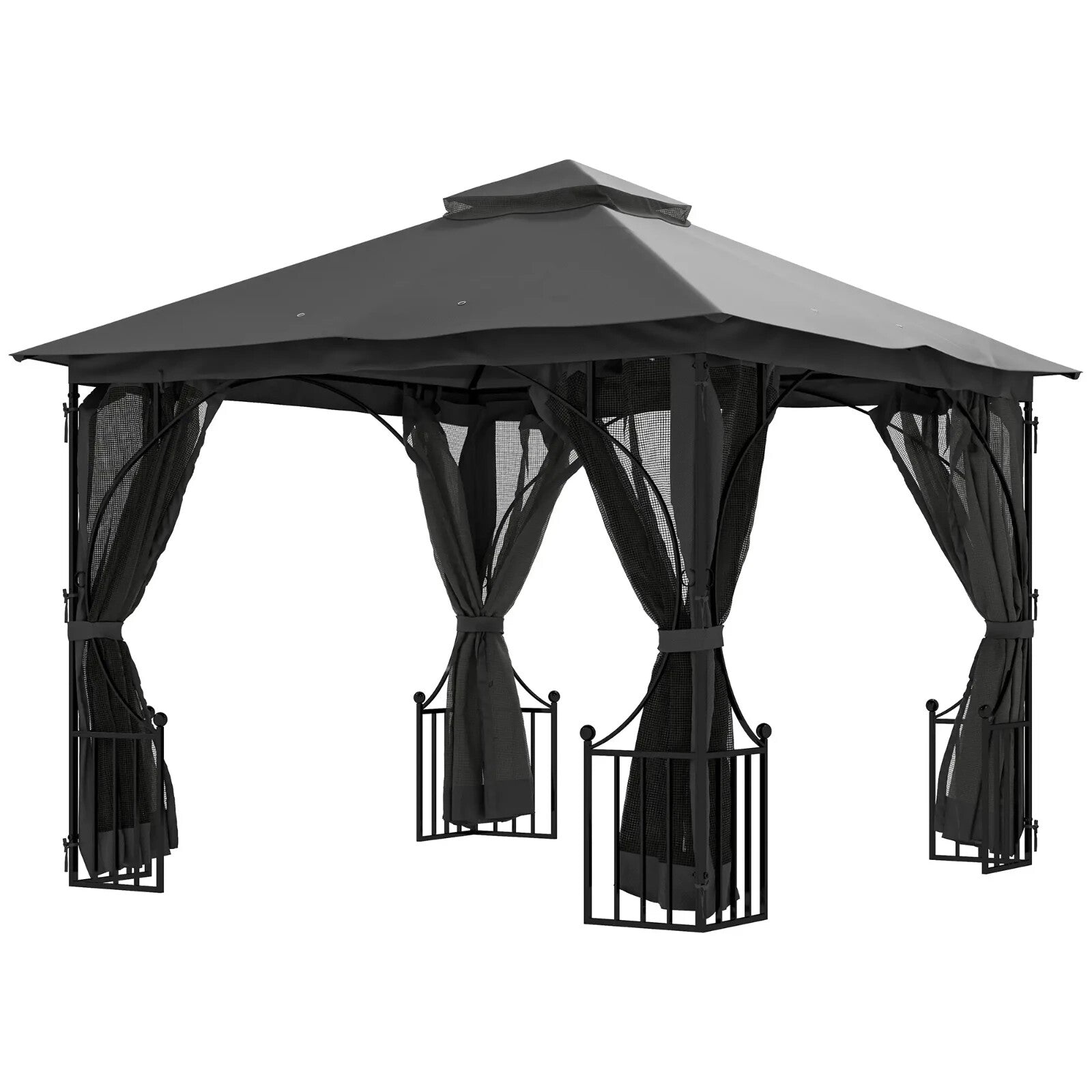 Gazebo Party Tent Canopy Sun Shade for Patio Garden 3 x 3m Hot Tub Enclose Cover - Home and Garden Furniture Shop - rustic - furniture