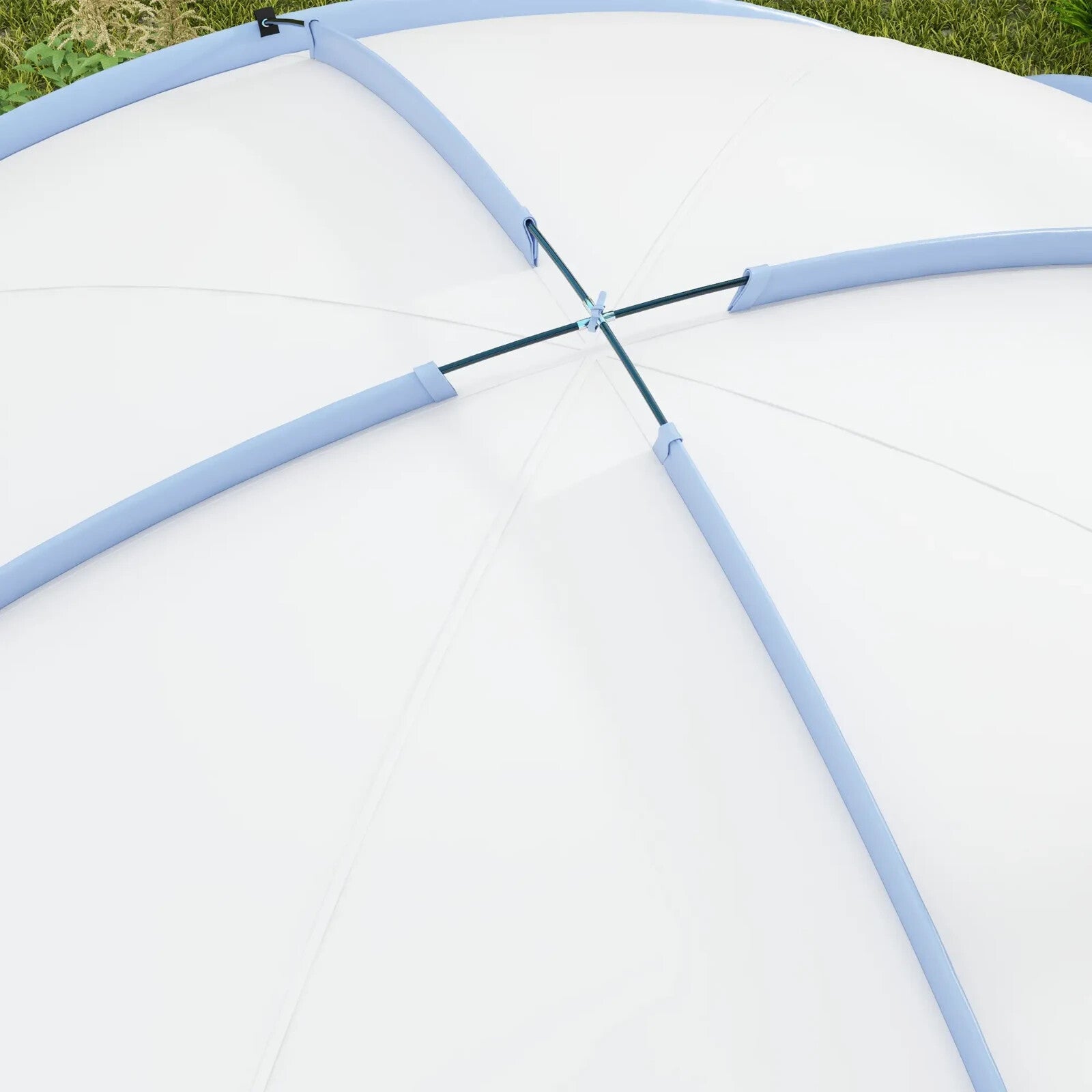 Gazebo Party Tent Dome Polyester Sun Shade Shelter With 12 - Stakes Light Blue - Home and Garden Furniture Shop - rustic - furniture
