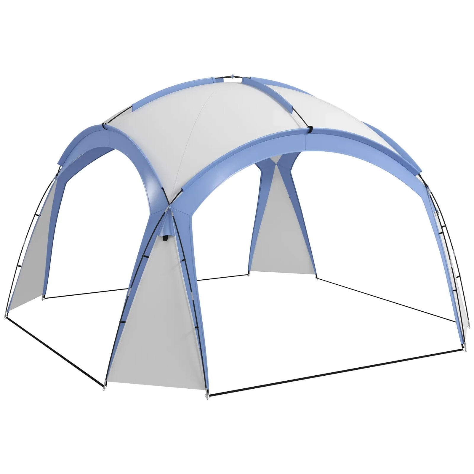 Gazebo Party Tent Dome Polyester Sun Shade Shelter With 12 - Stakes Light Blue - Home and Garden Furniture Shop - rustic - furniture