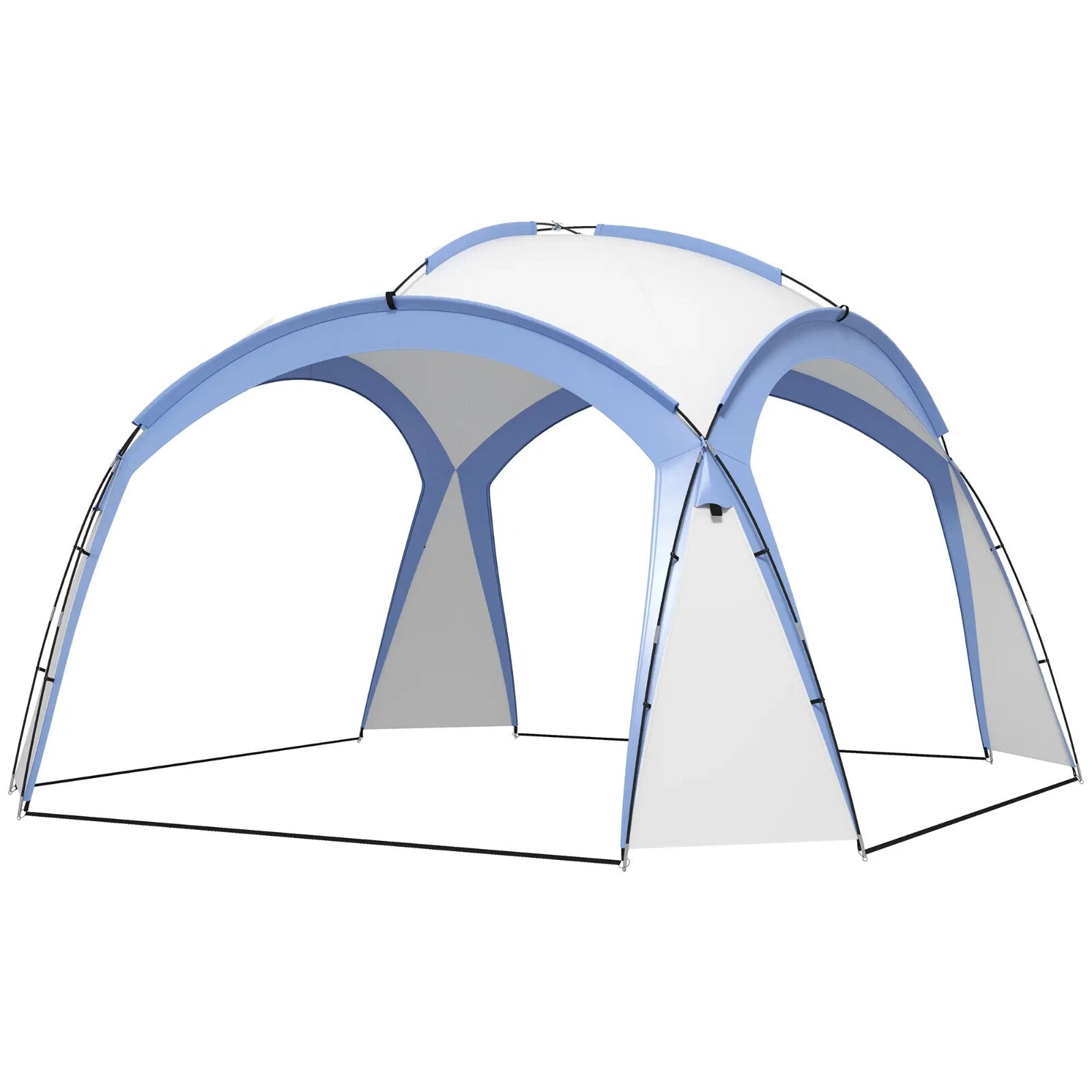 Gazebo Party Tent Dome Polyester Sun Shade Shelter With 12 - Stakes Light Blue - Home and Garden Furniture Shop - rustic - furniture