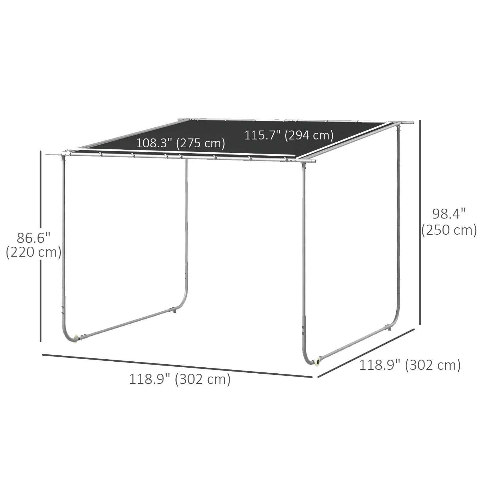 Gazebo Pergola Kit Portable Event Shelter with Wheels & Sandbags Dark Grey - Home and Garden Furniture Shop - rustic - furniture