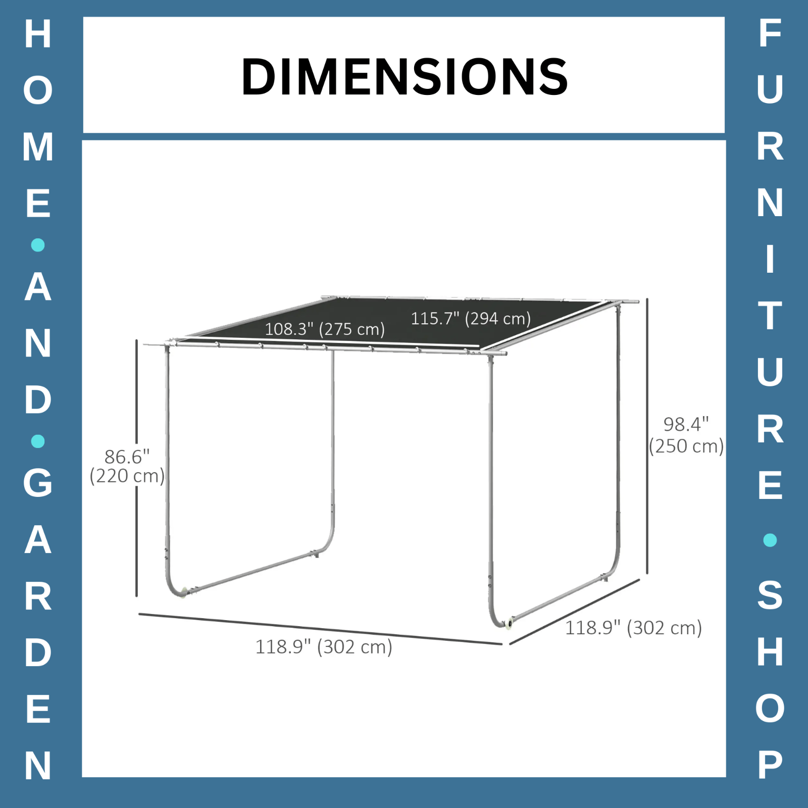 Gazebo Pergola Kit Portable Event Shelter with Wheels & Sandbags Dark Grey - Home and Garden Furniture Shop - rustic - furniture