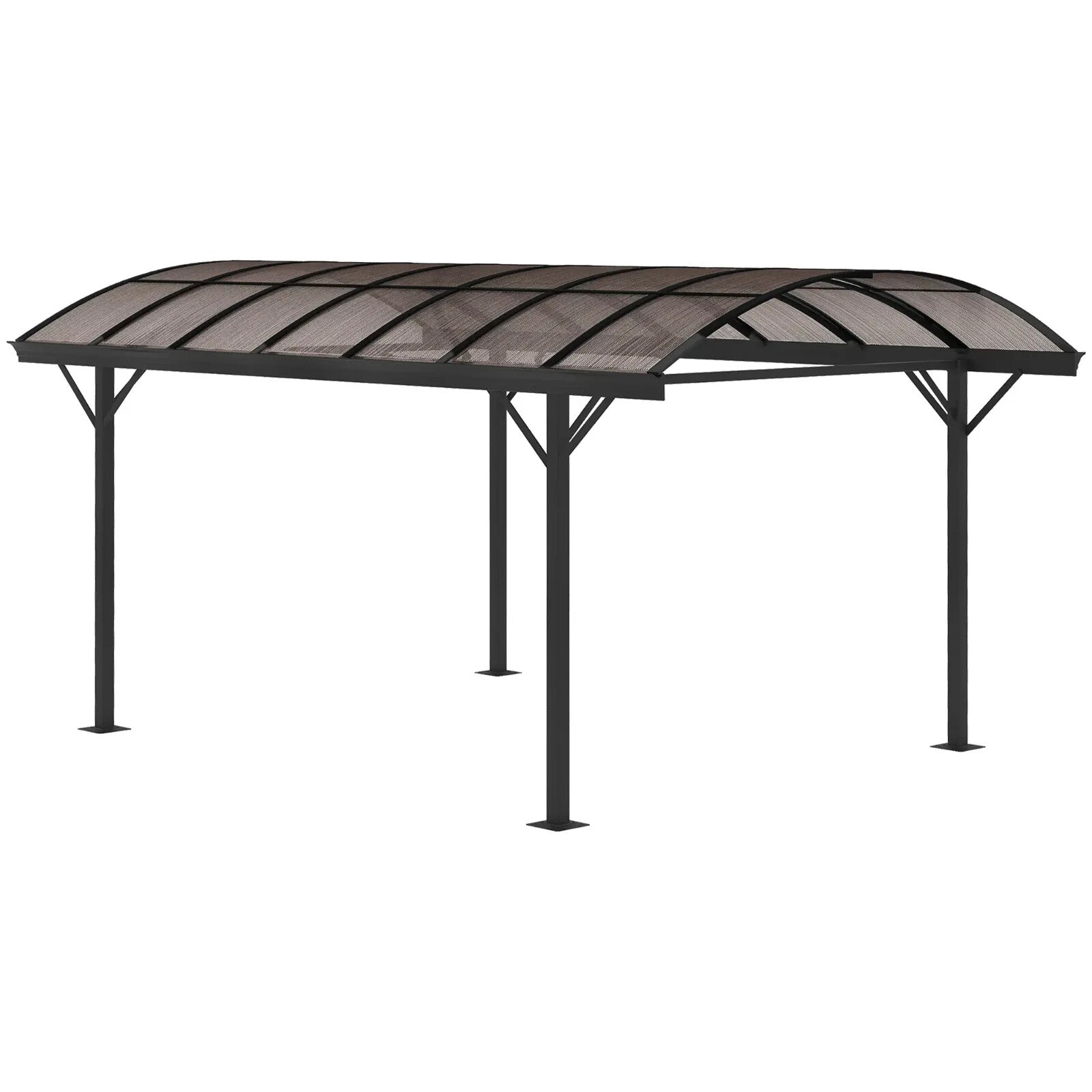 Gazebo Pergola Polycarbonate Roof Sun Shelter Canopy with Expansion Screw Brown - Home and Garden Furniture Shop - rustic - furniture