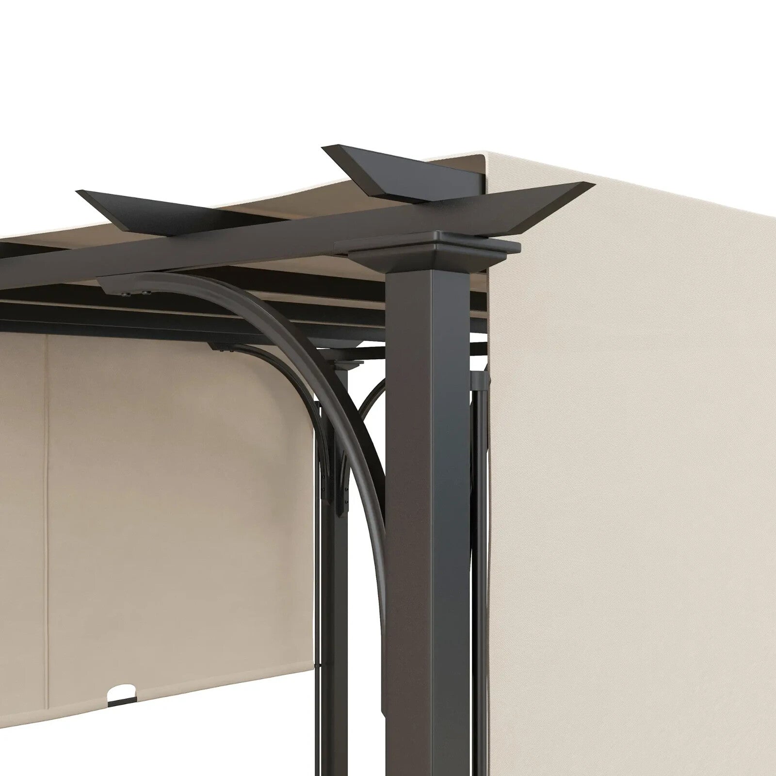 Gazebo Pergola Sun Shelter Canopy with Adjustable Height & Drawstring Beige - Home and Garden Furniture Shop - rustic - furniture