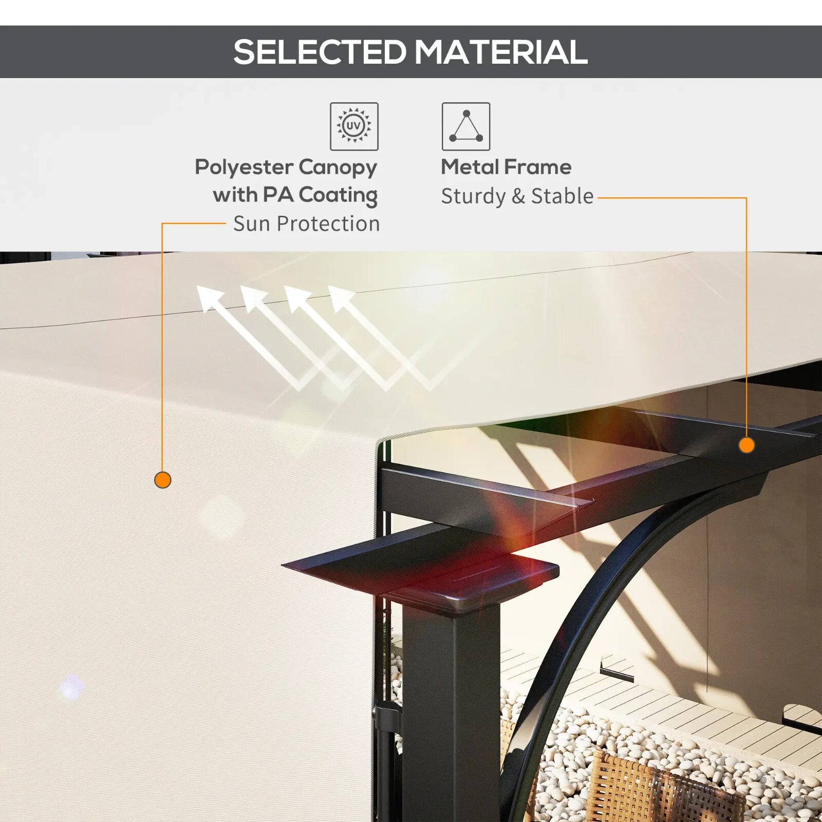 Gazebo Pergola Sun Shelter Canopy with Adjustable Height & Drawstring Beige - Home and Garden Furniture Shop - rustic - furniture