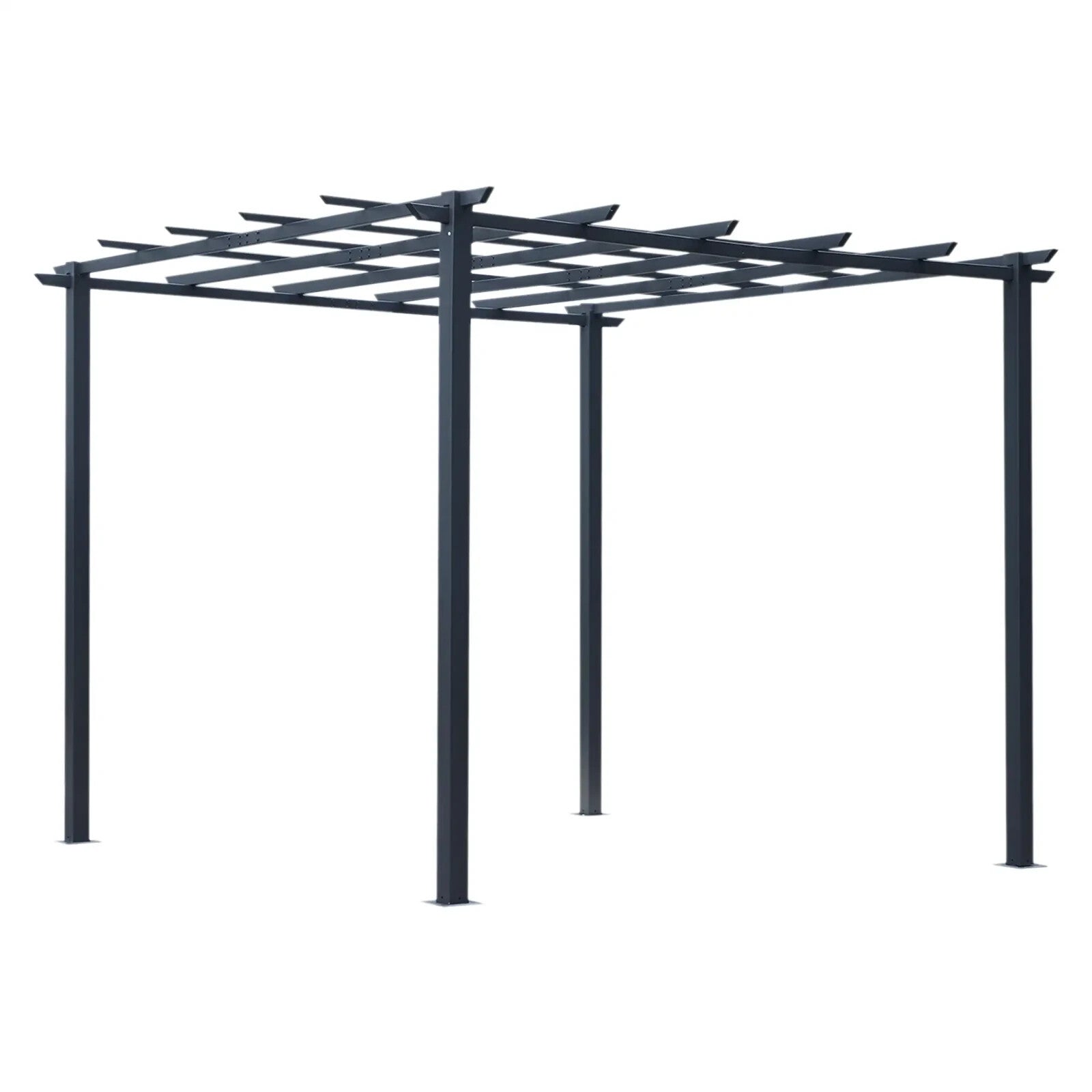 Gazebo Pergola Sun Shelter Rectangular Powder Coated w/ Weather Resistant Black - Home and Garden Furniture Shop - rustic - furniture