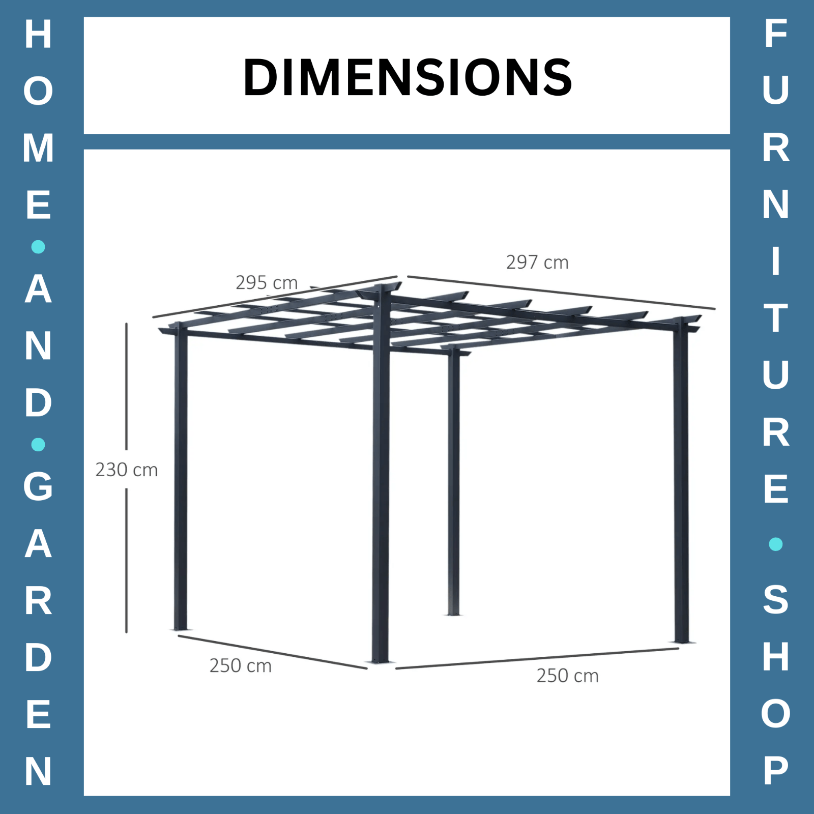 Gazebo Pergola Sun Shelter Rectangular Powder Coated w/ Weather Resistant Black - Home and Garden Furniture Shop - rustic - furniture